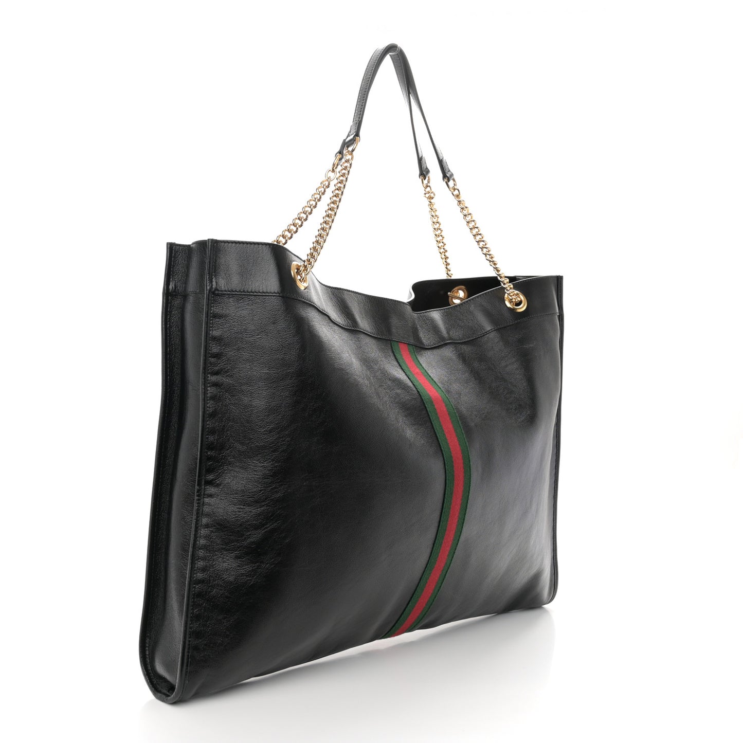 Calfskin Maxi Rajah Chain Tote Black