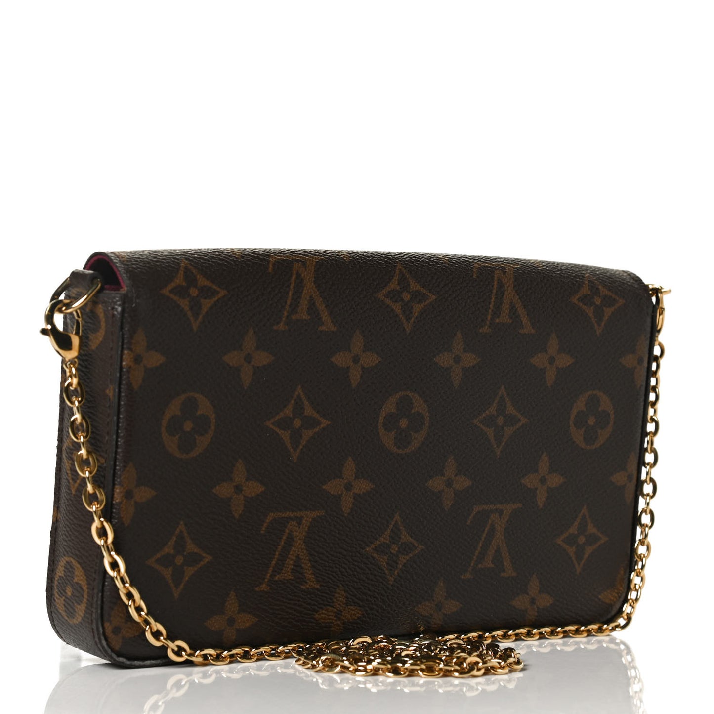 Monogram Pochette Felicie Chain Wallet Fuchsia