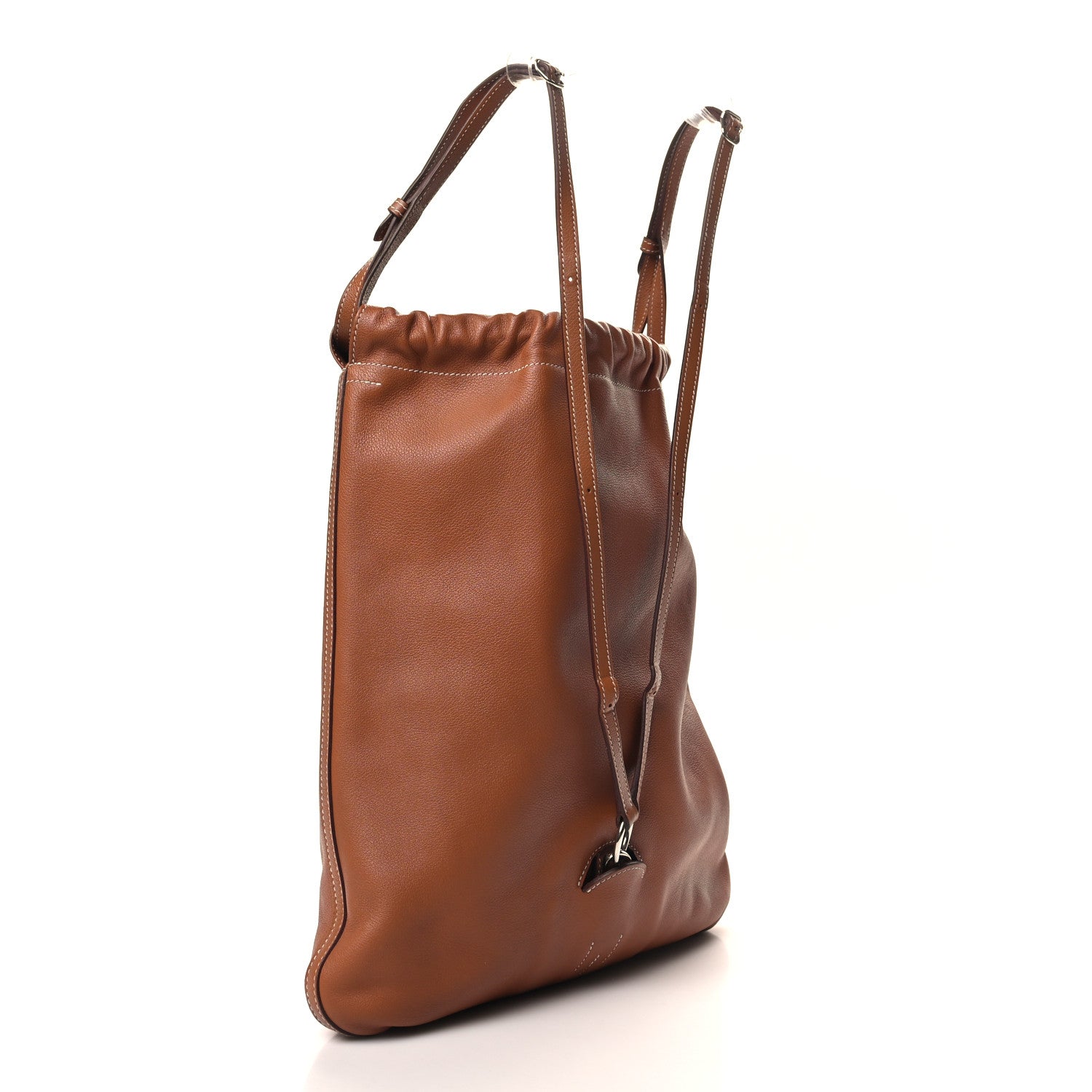 Hermes Cheri Calfskin Bridado Backpack Gold 3 of 9