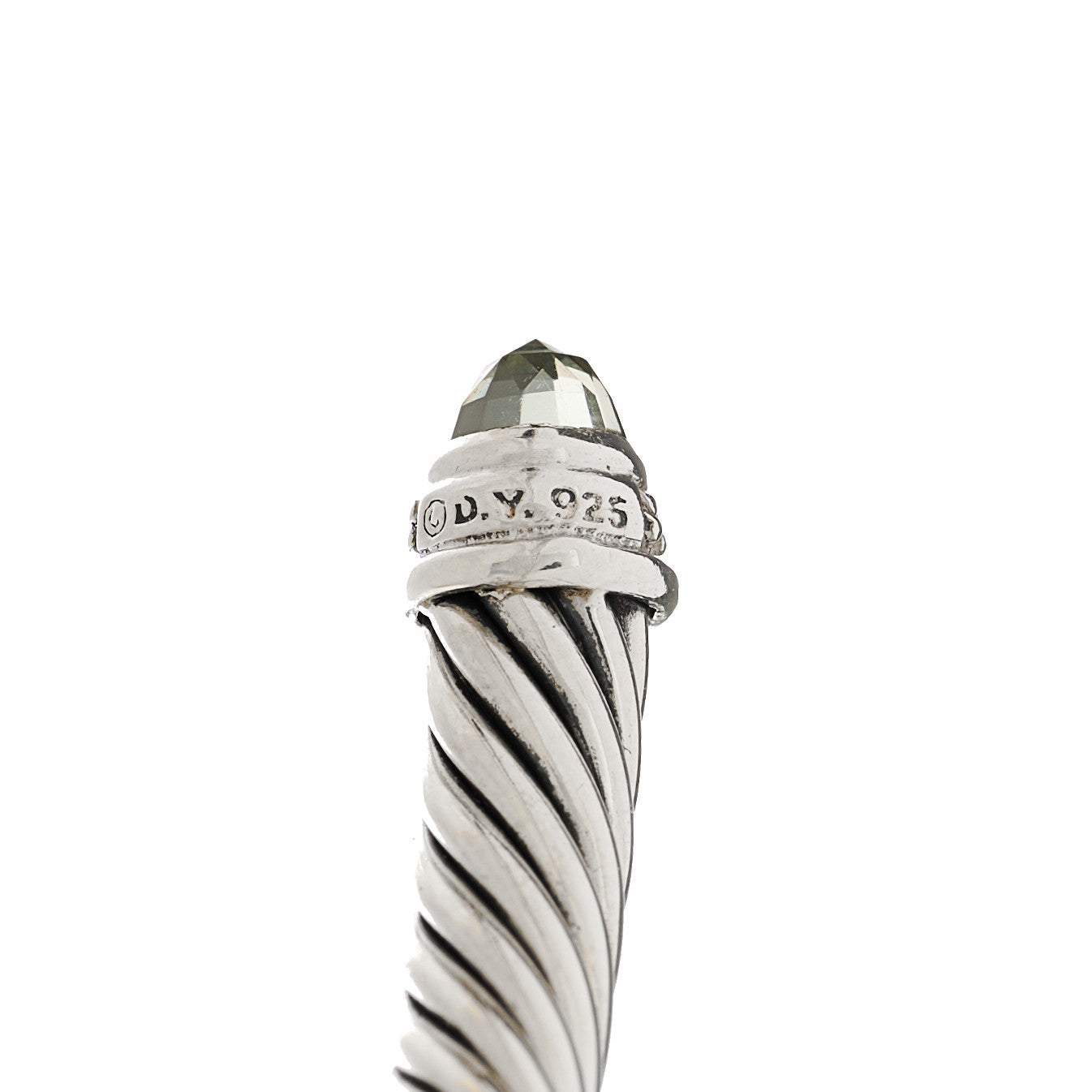 Sterling Silver Diamond Prasiolite 5mm Cable Classics Princess Bracelet