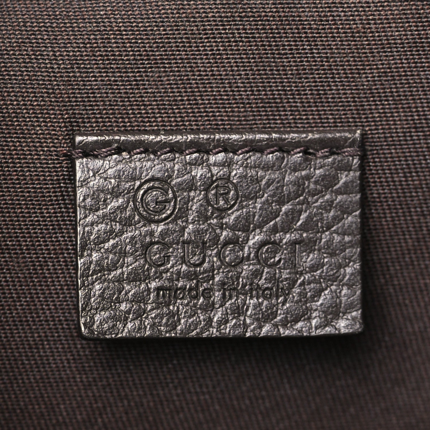 Gucci Monogram Dollar Calfskin O Drawstring Backpack Beige Ebony Testa di Moro Dark Chocolate 6 of 9