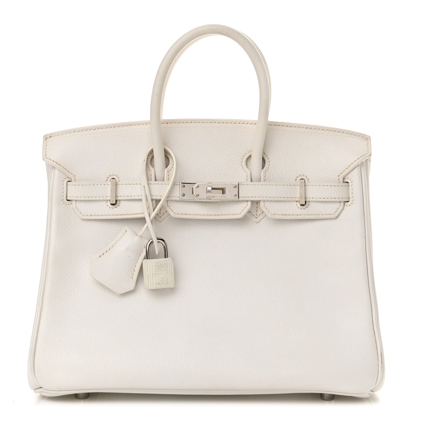 Epsom Birkin 25 White