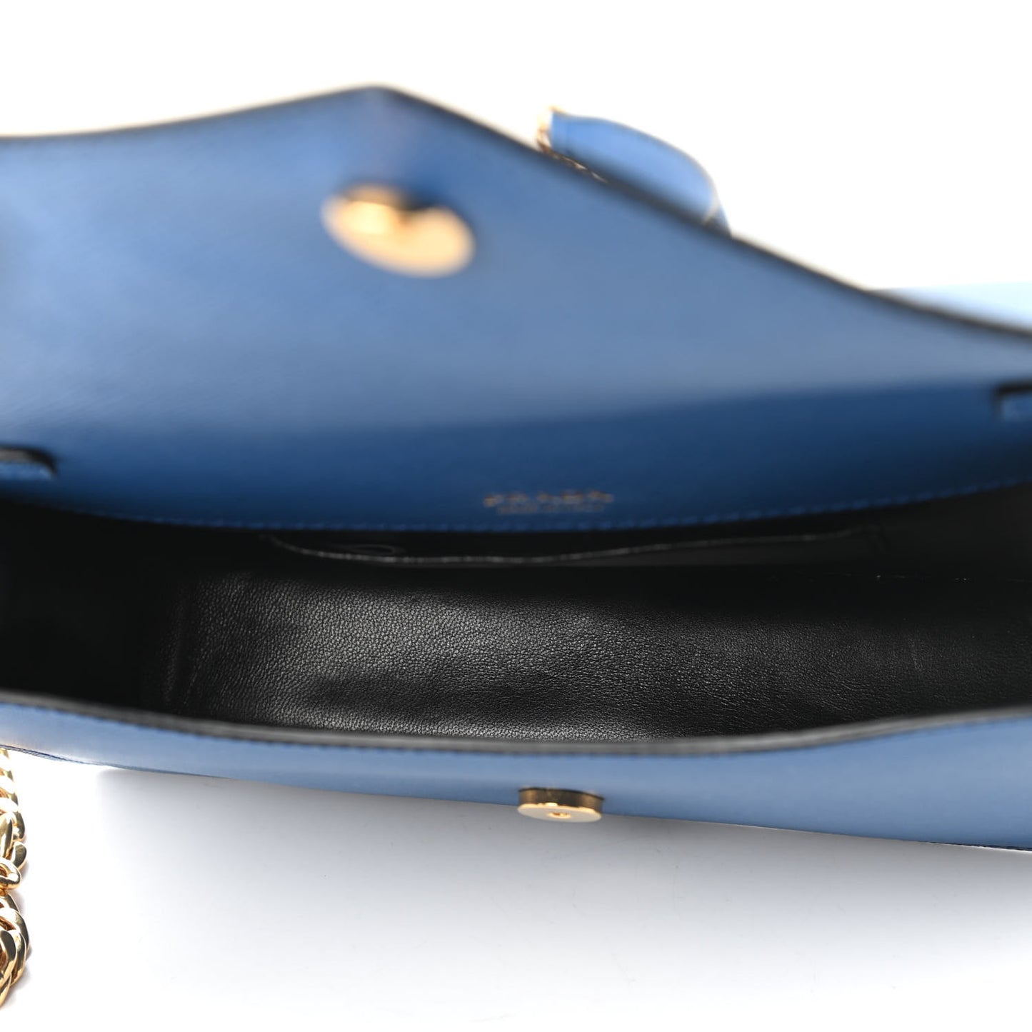 Saffiano Envelope Chain Shoulder Bag Bluette