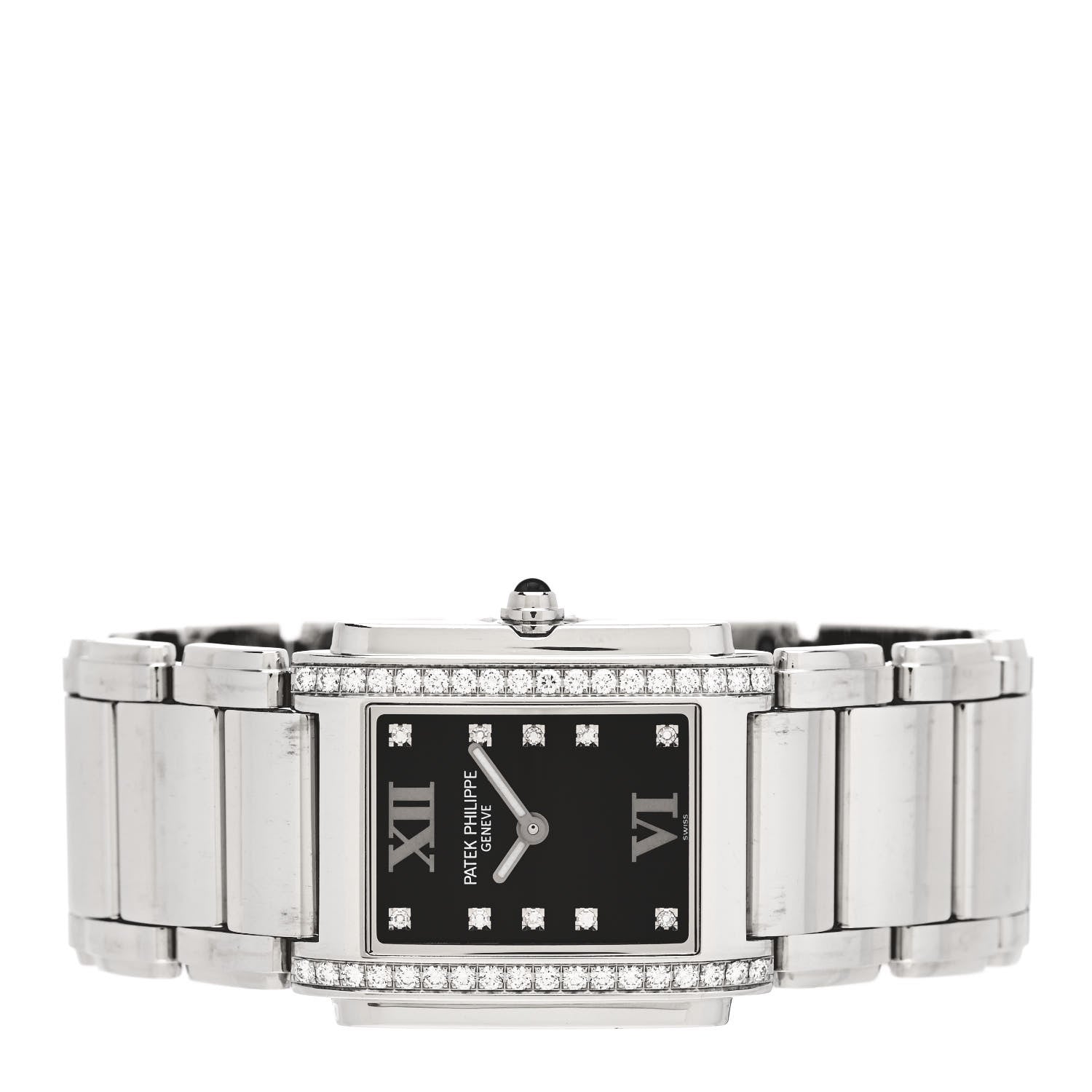 Patek Philippe Stainless Steel Diamond 25mm Twenty-4 Quartz Watch Black 4910/10A-001 2 of 6