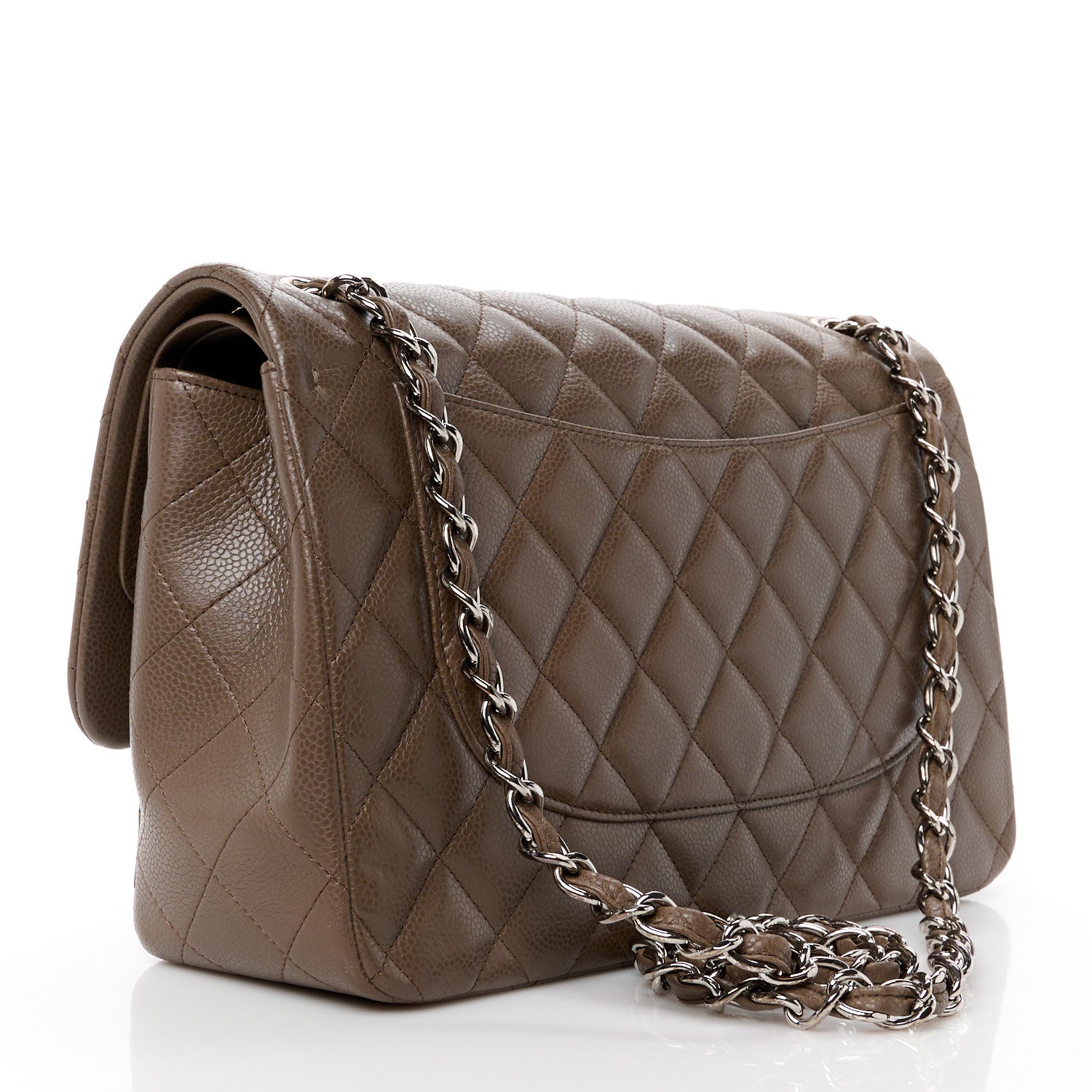 Chanel Caviar Quilted Jumbo Double Flap Dark Grey 3 of 11