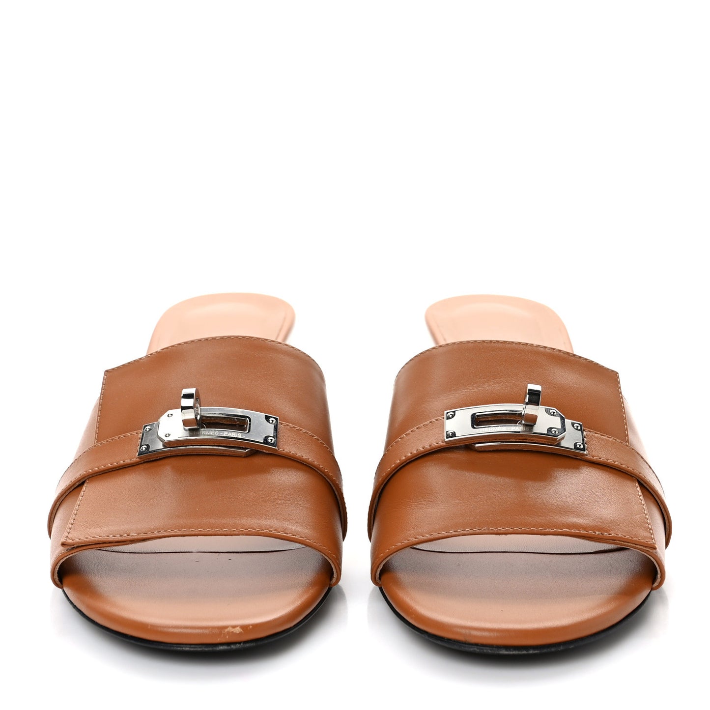 Calfskin Gigi 50 Sandals 38.5 Gold Black