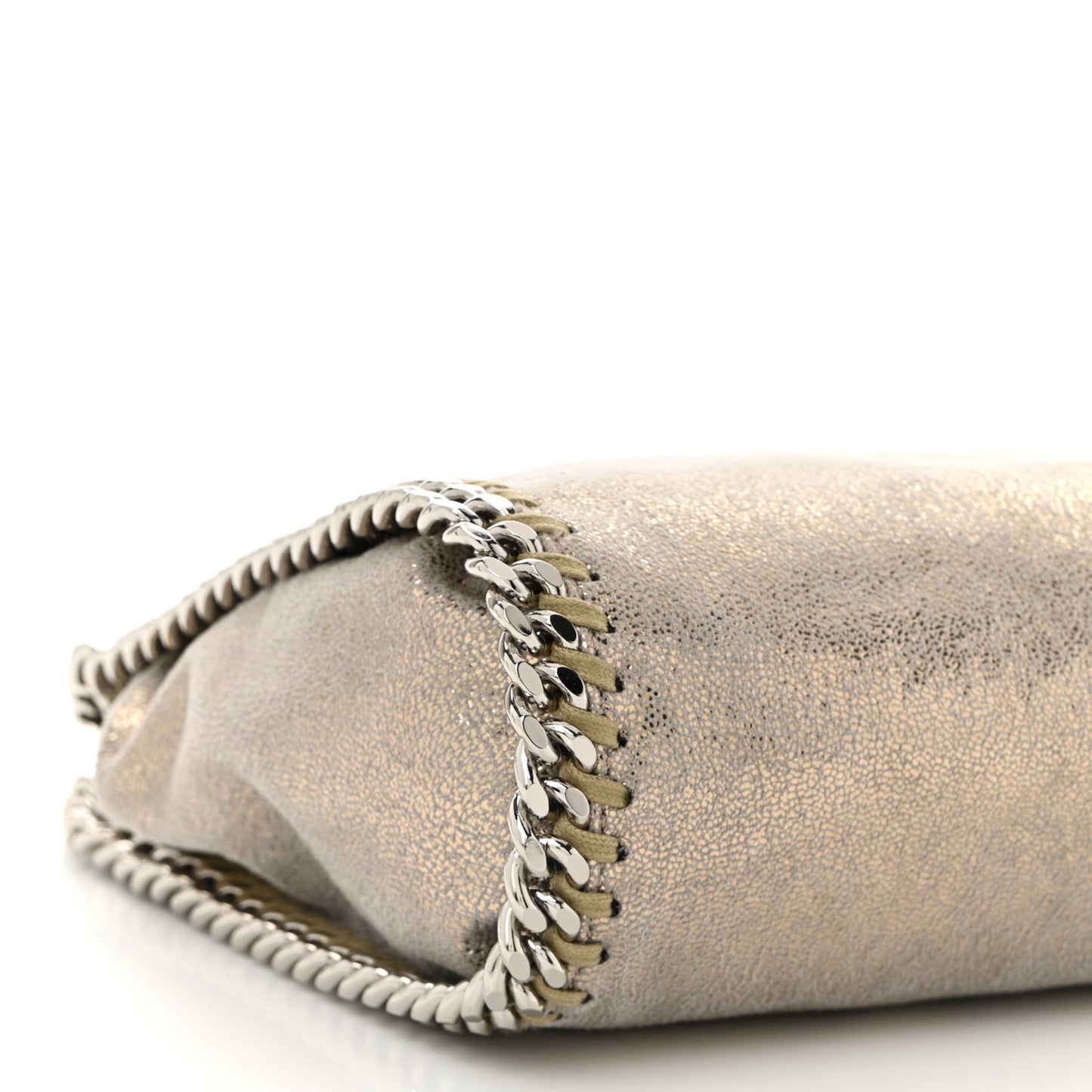 Shaggy Deer Mini Falabella Fold Over Tote Gold