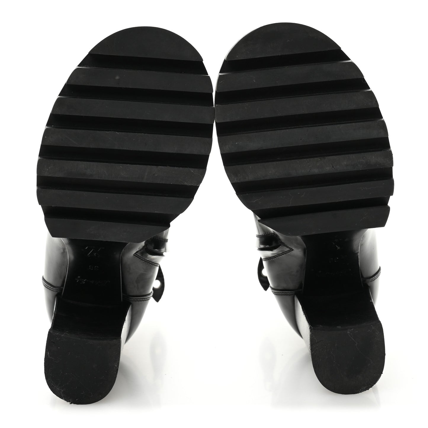 Patent Calfskin Star Trail Ankle Boots 38 Black