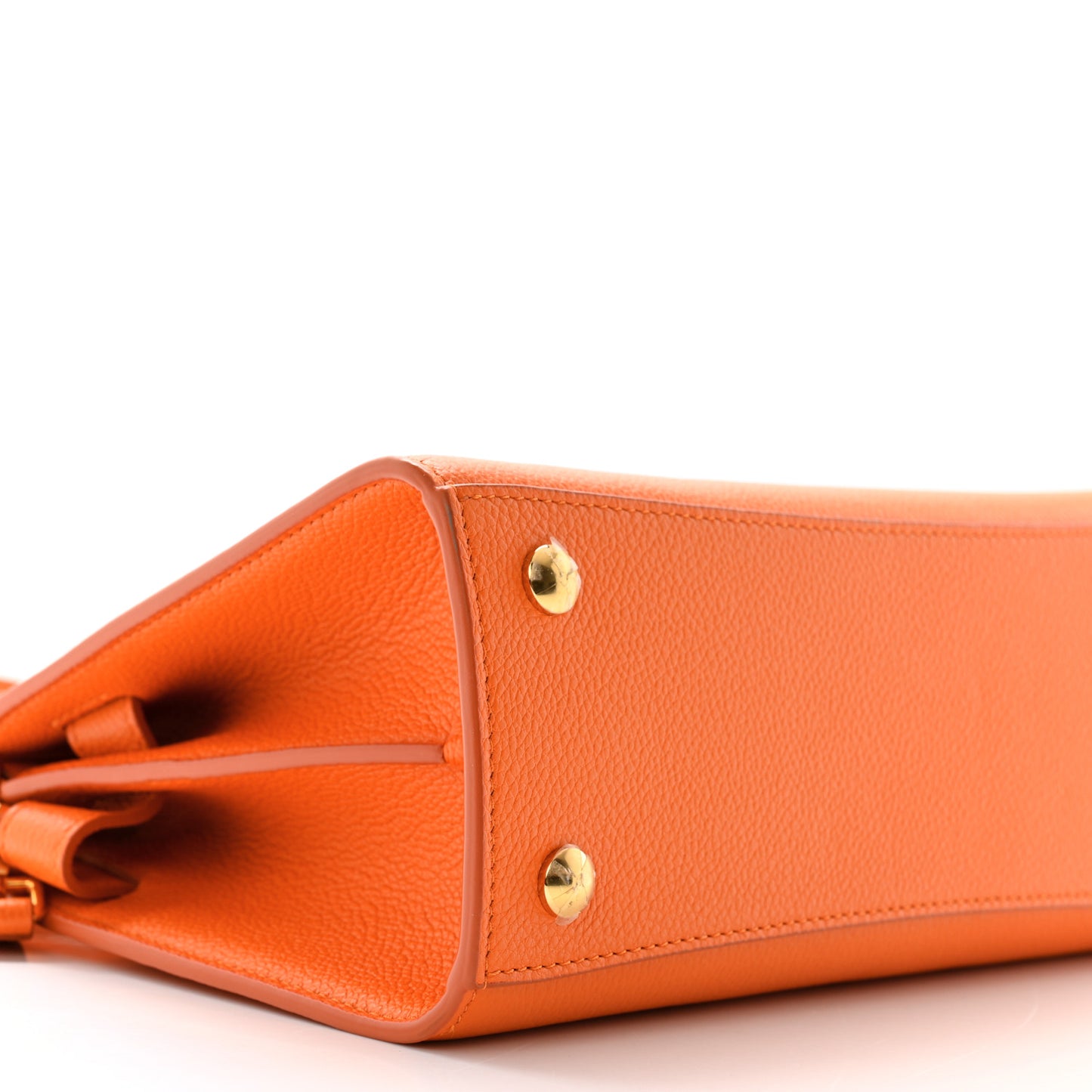 Grainy Calfskin Mini Title Bag Orange