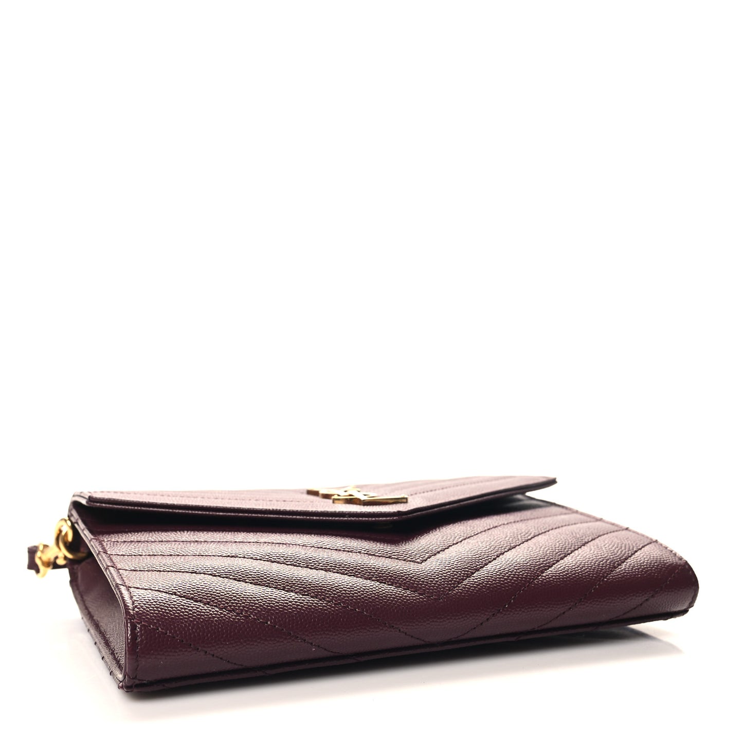 Grain De Poudre Matelasse Chevron Monogram Envelope Clutch Rouge Legion