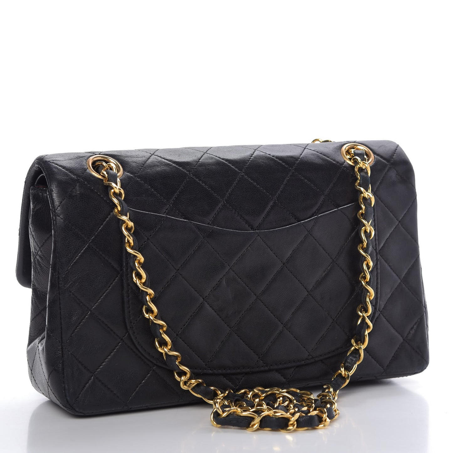Lambskin Quilted Small Double Flap Black