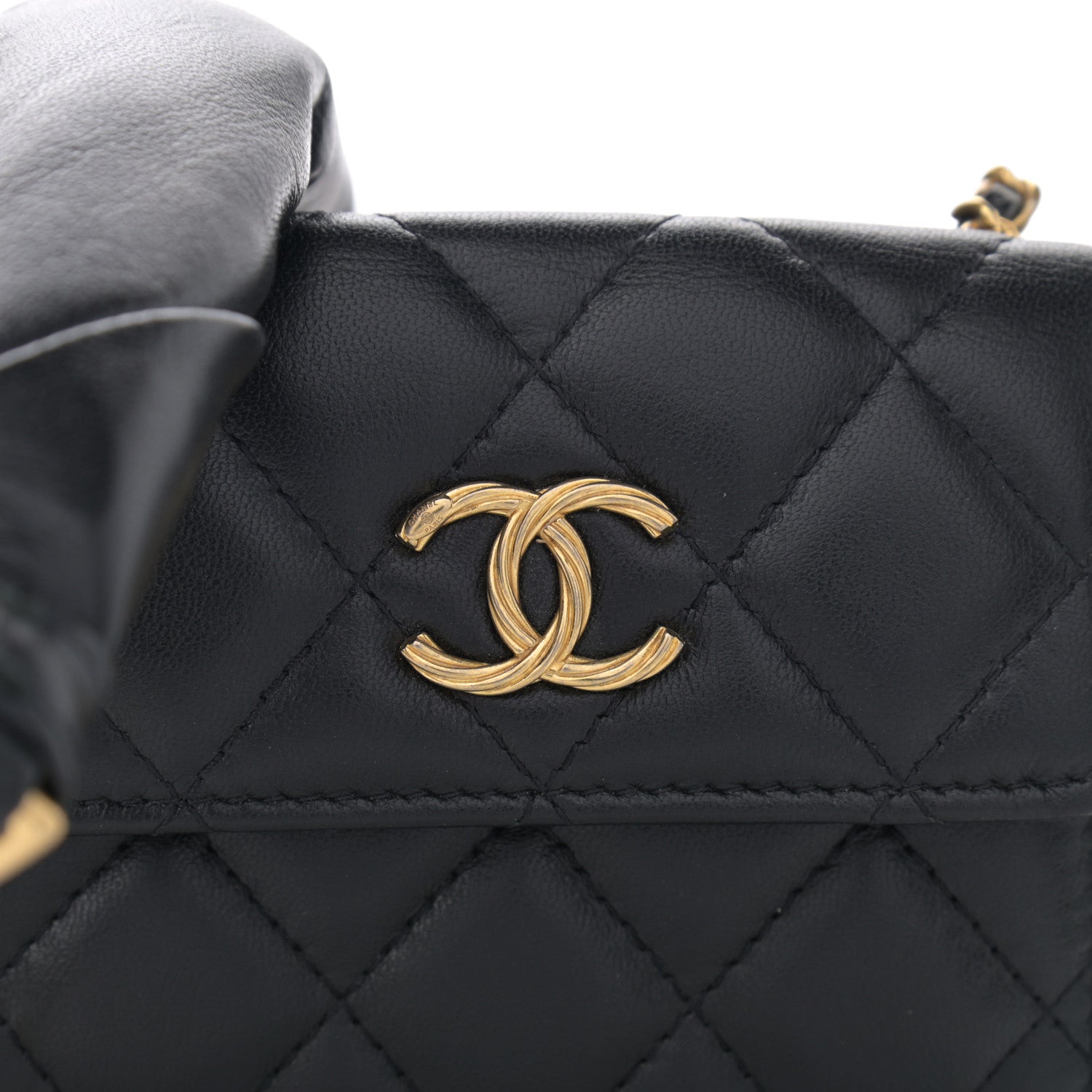 Chanel Lambskin Quilted Card Holder with Chain Black 10 of 13