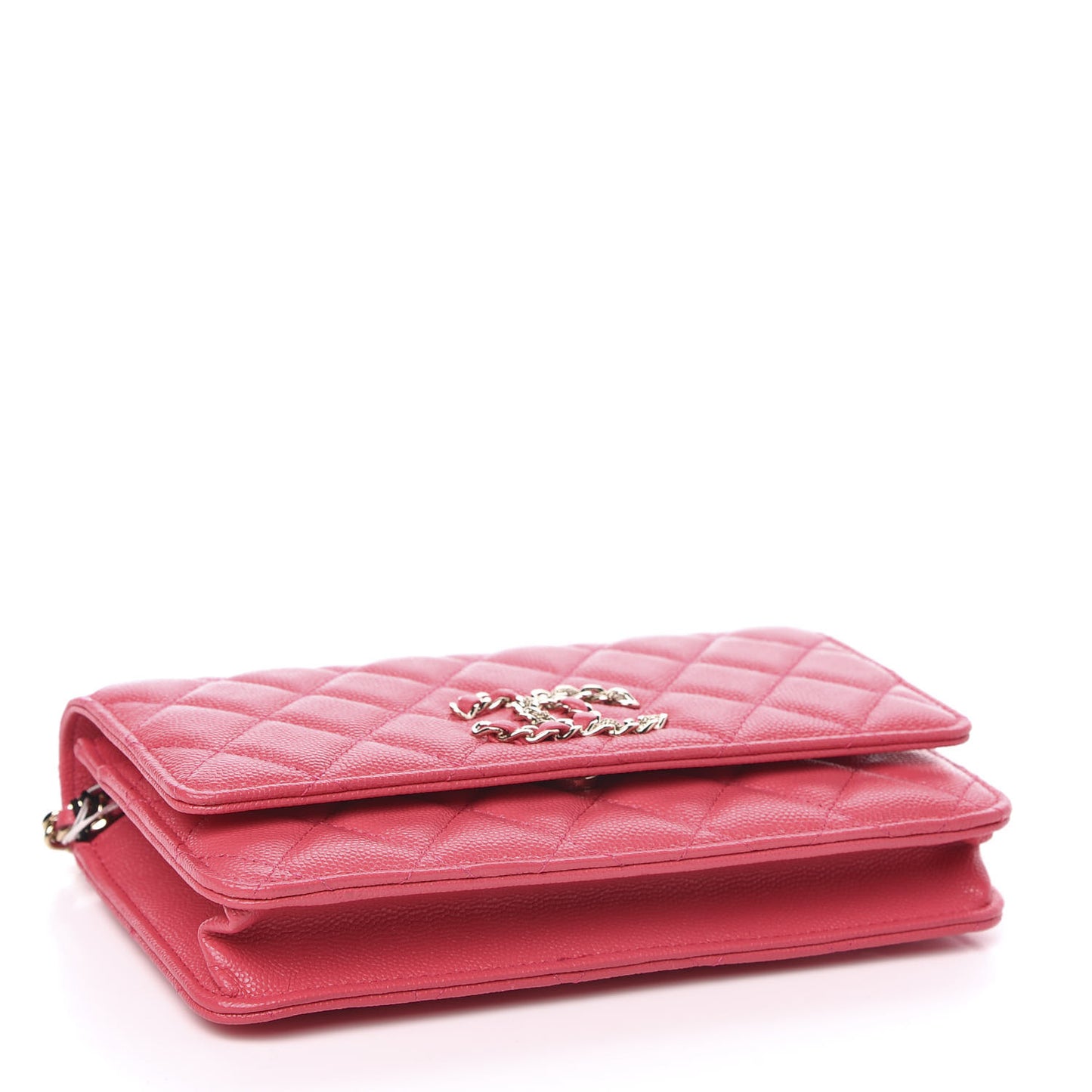 Caviar Quilted French New Wave Chain CC Wallet On Chain WOC Pink