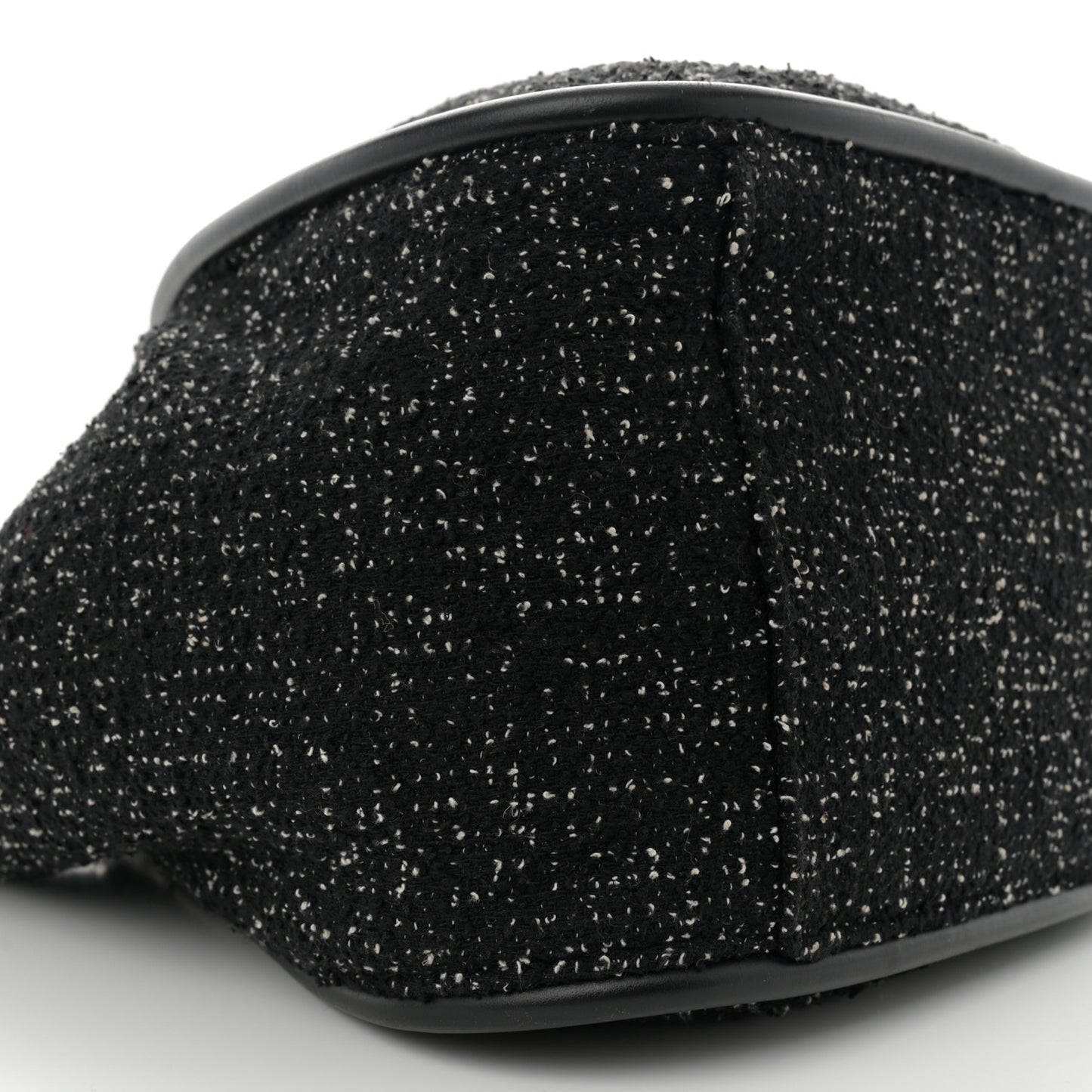 Tweed Large Ruched Tote Black