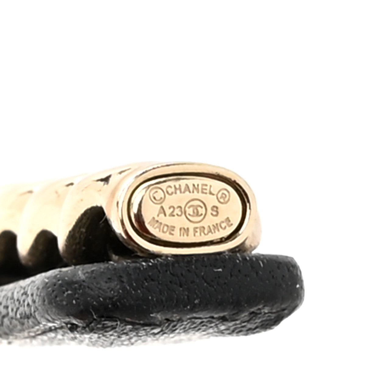 Chanel Metal Lambskin Crystal CC Chain Headband Gold Black 5 of 6