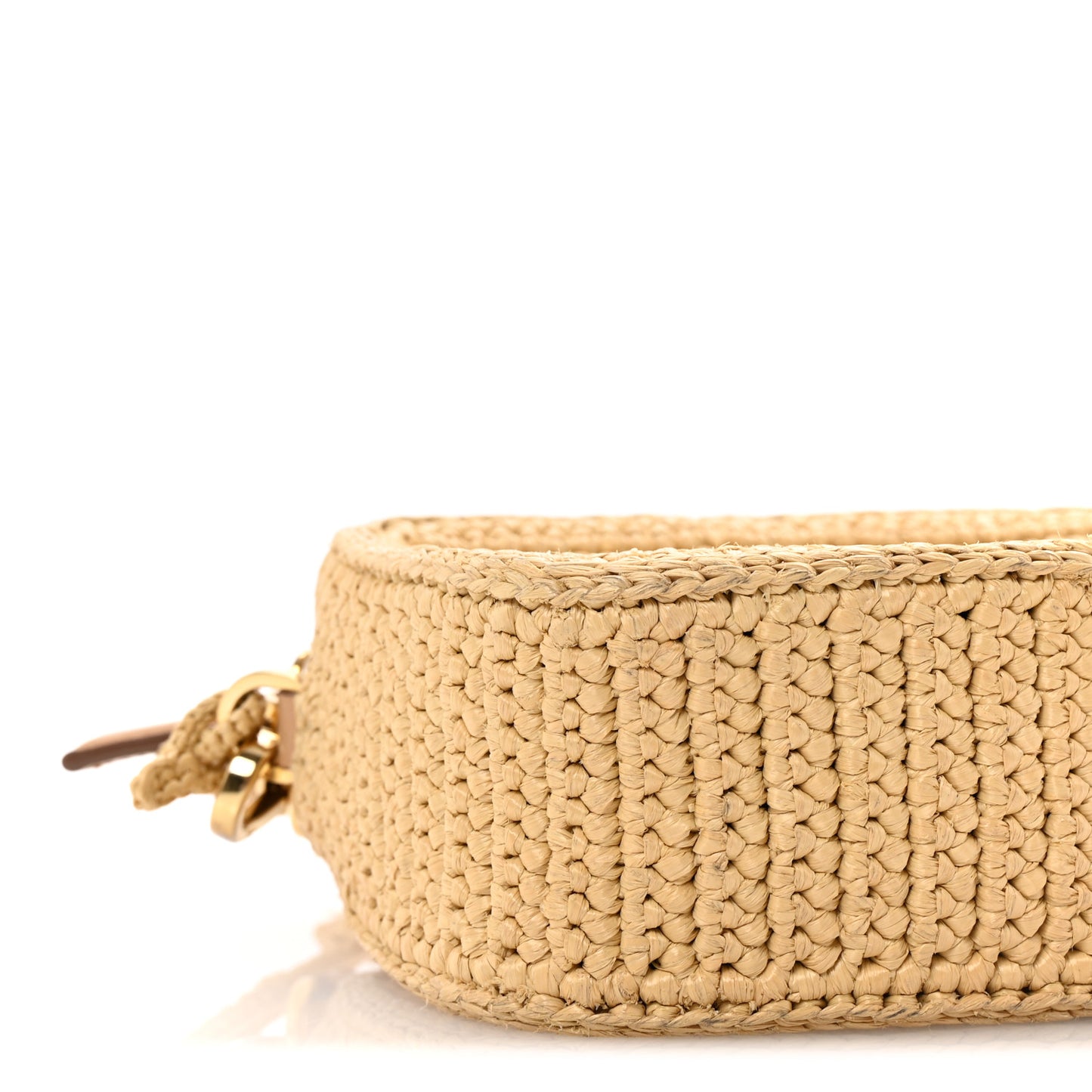 Yarn Raffia Effect Crochet Brique Crossbody Bag Natural