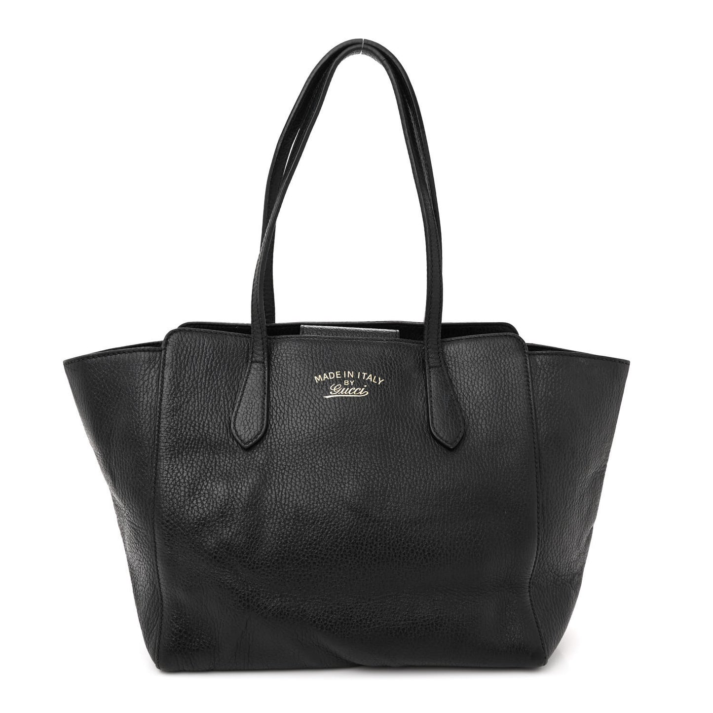 Pebbled Calfskin Small Swing Tote Black