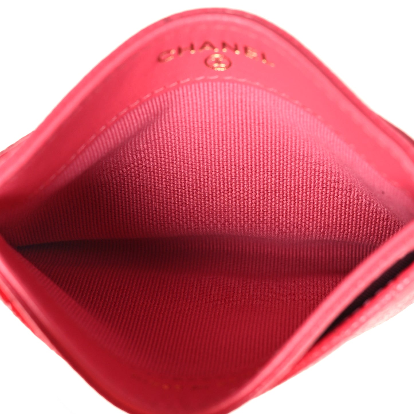 Caviar Quilted Card Holder Pink