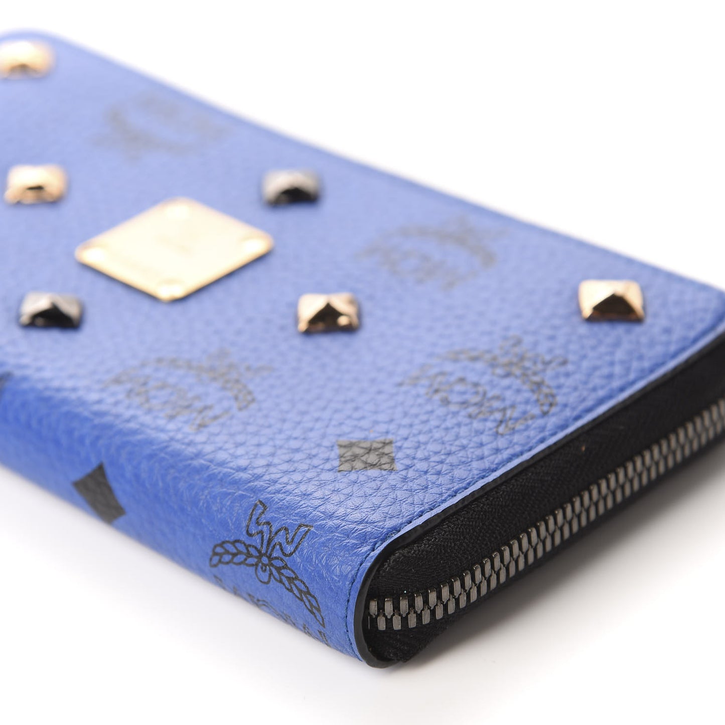 Visetos Studded Zip Around Wristlet Wallet Blue