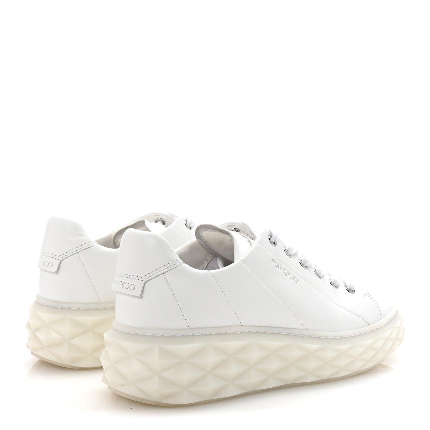 Nappa Diamond Light Platform Sneakers 38 White
