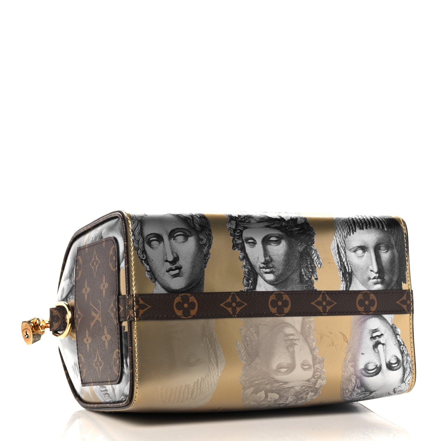 Louis Vuitton X FORNASETTI Calfskin Fornasetti Speedy Bandouliere 25 Gold 4 of 10