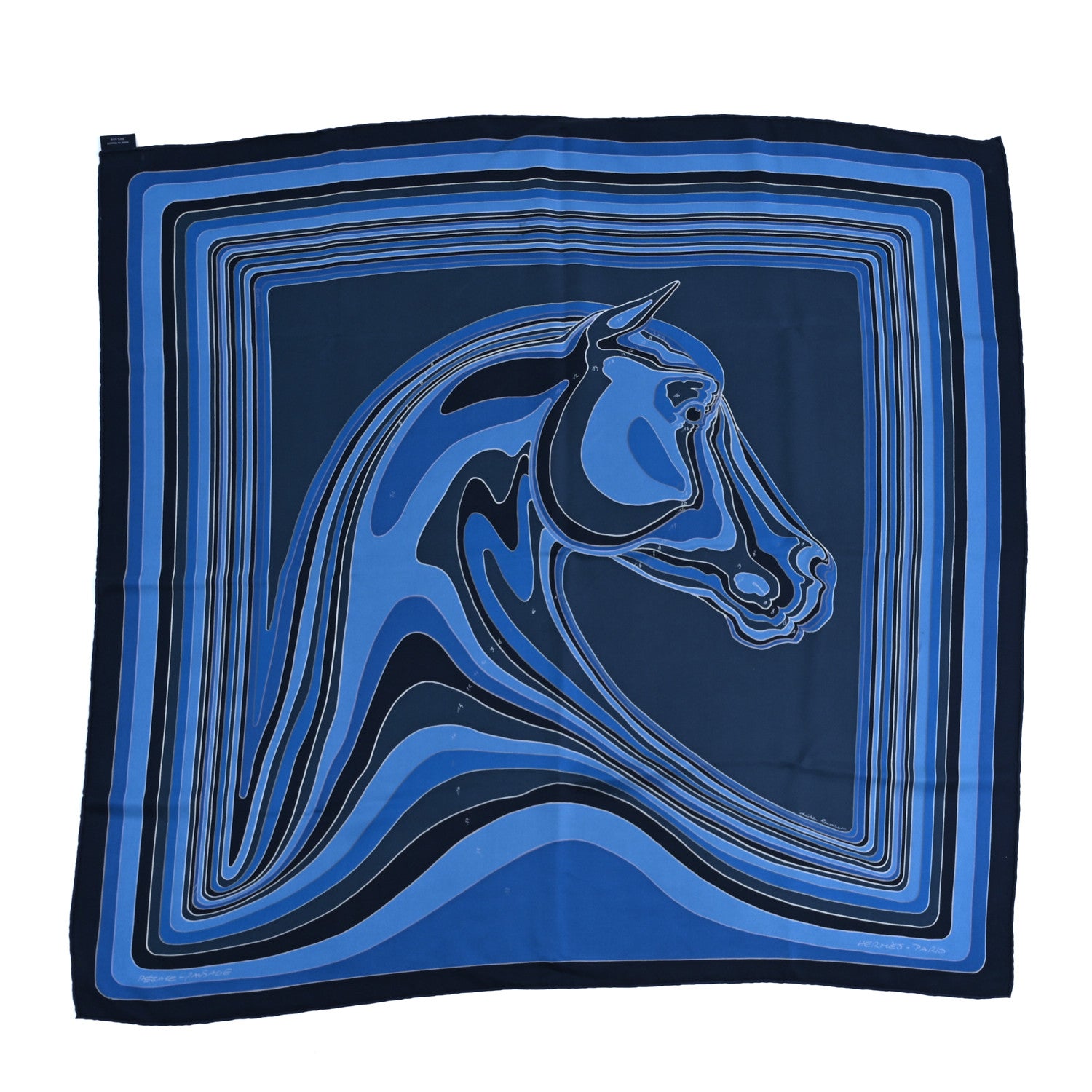 Hermes Silk Pegase Paysage Hermes Scarf 90 Marine Moyen 1850077