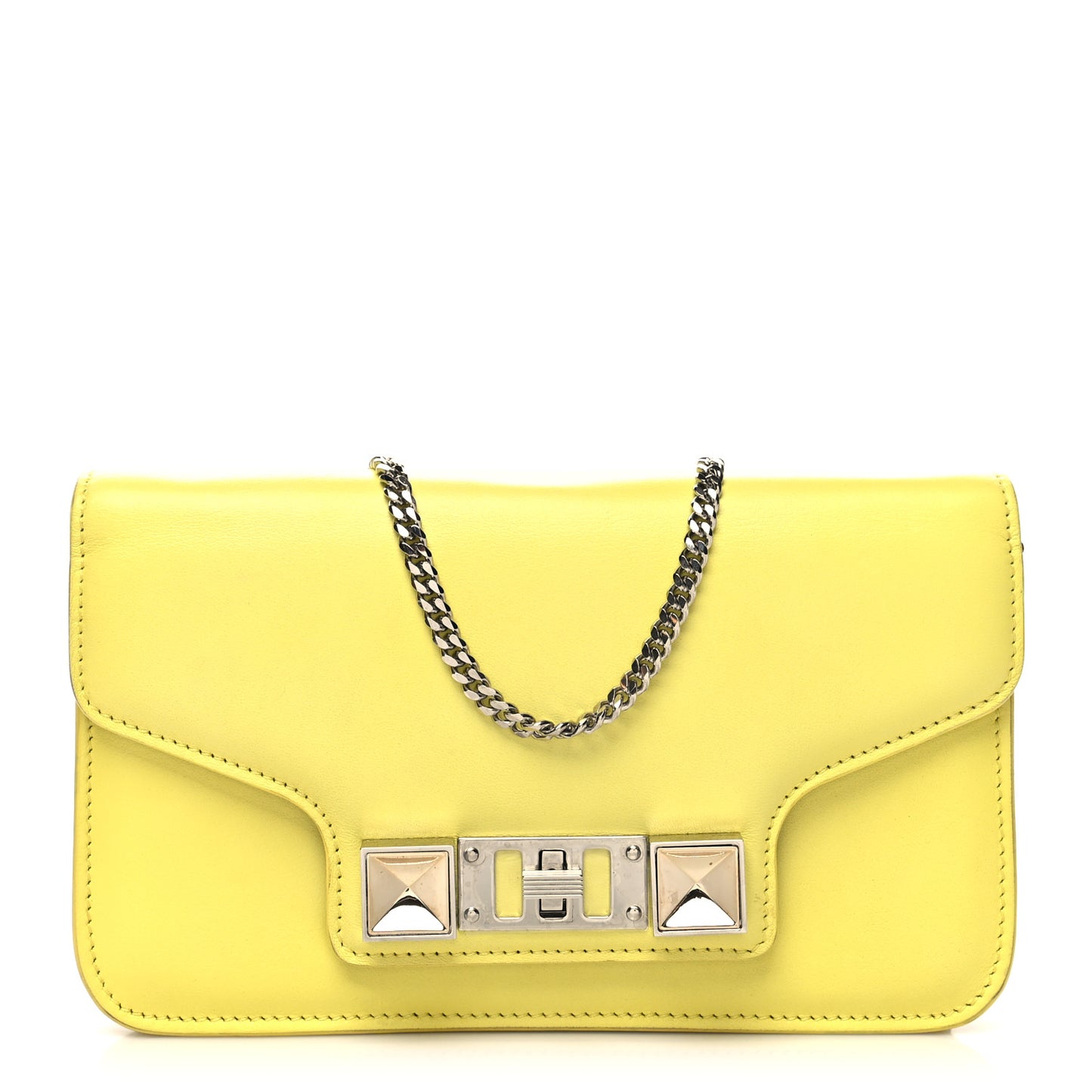 Smooth Calfskin PS11 Chain Wallet Yellow