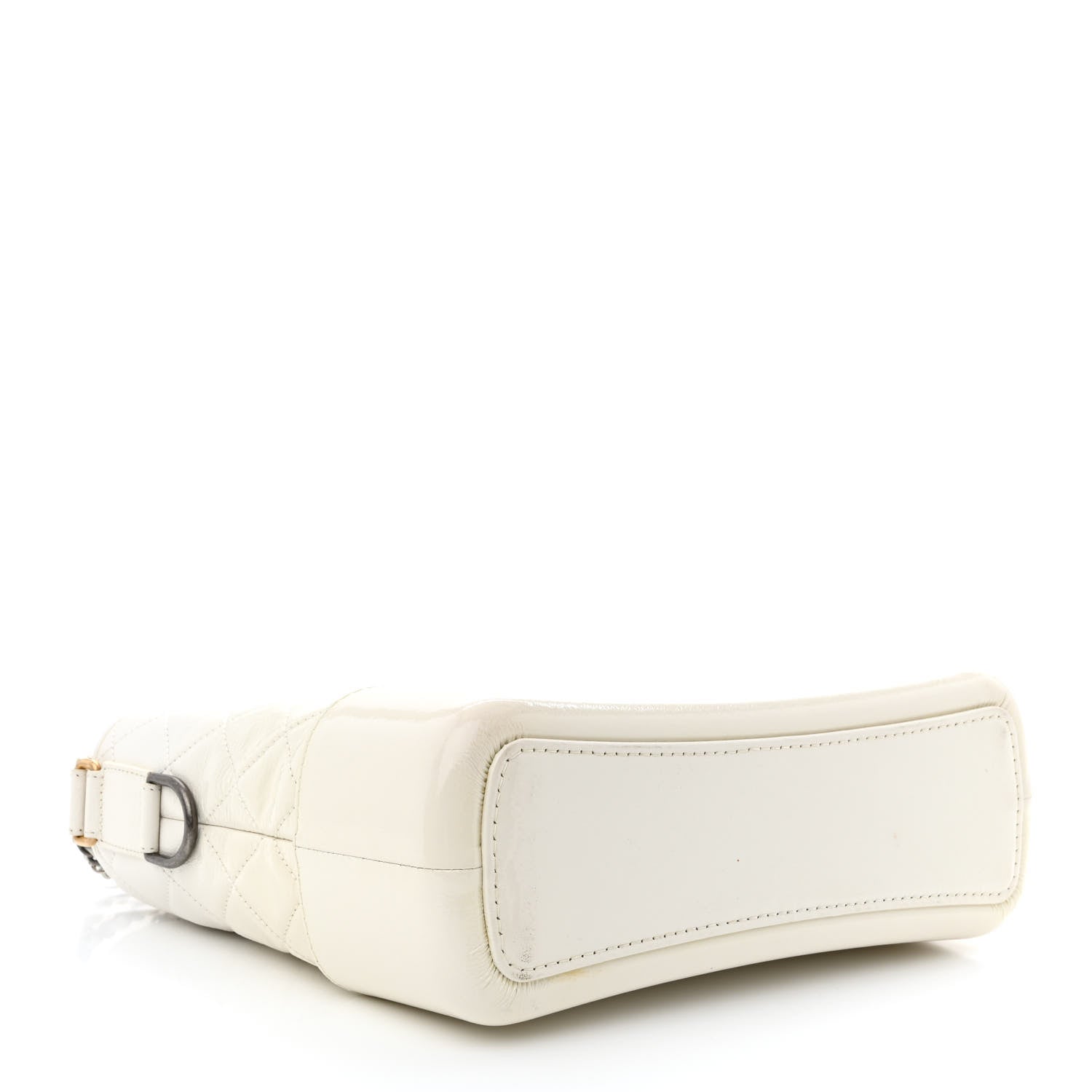 Chanel Patent Goatskin Quilted Medium Gabrielle Hobo White 4 of 11