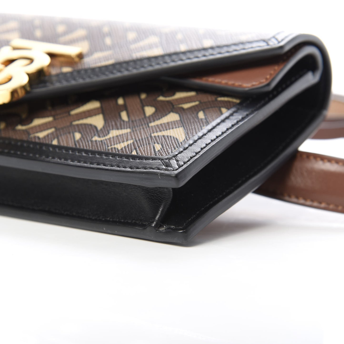 E-Canvas Monogram TB Envelope Belt Bag Bridle Brown