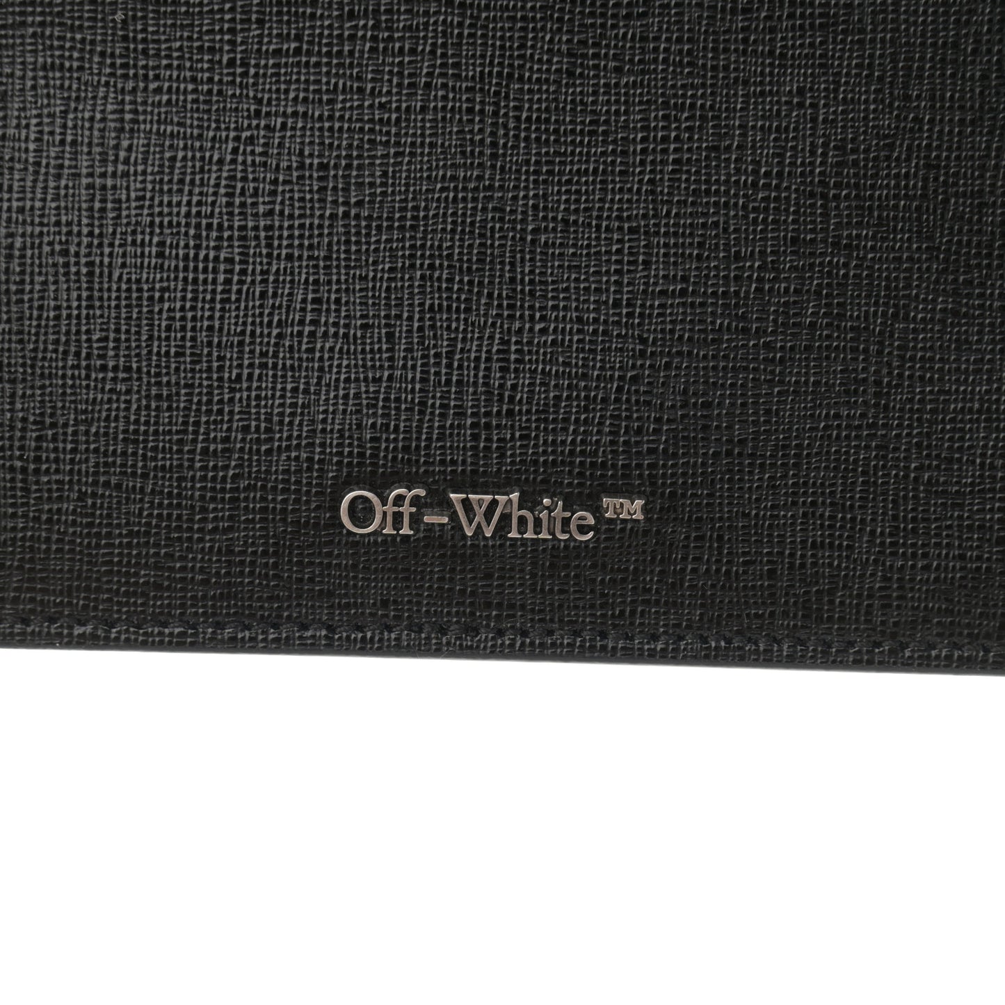 Saffiano Striped Diag Flap Wallet With Strap Black White