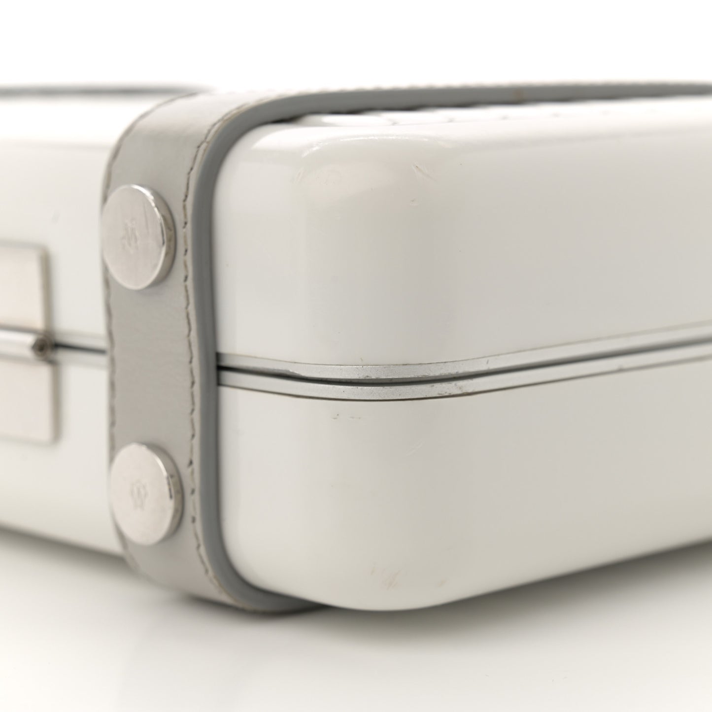 Gloss Polycarbonate Personal Cross-Body Bag White Grey