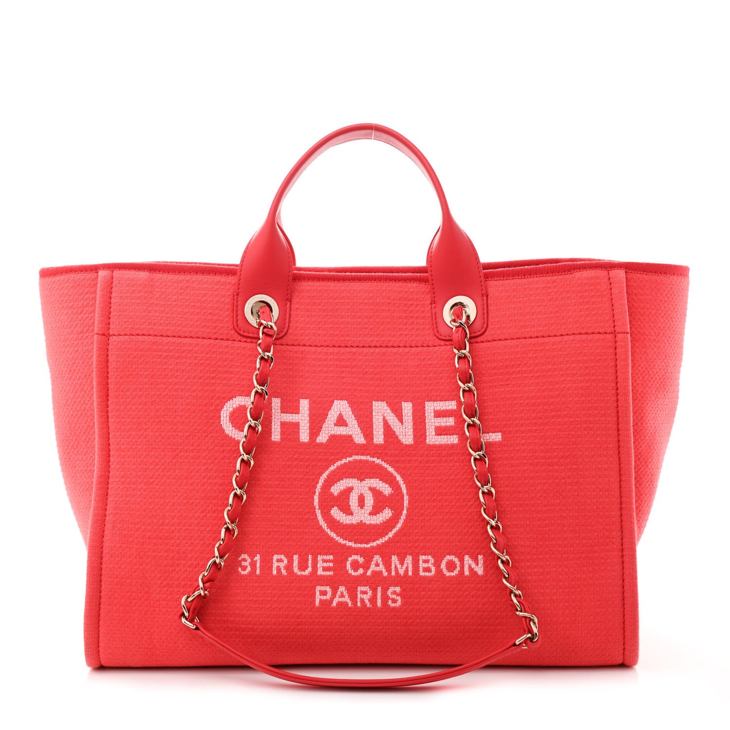 Canvas Large Deauville Tote Red