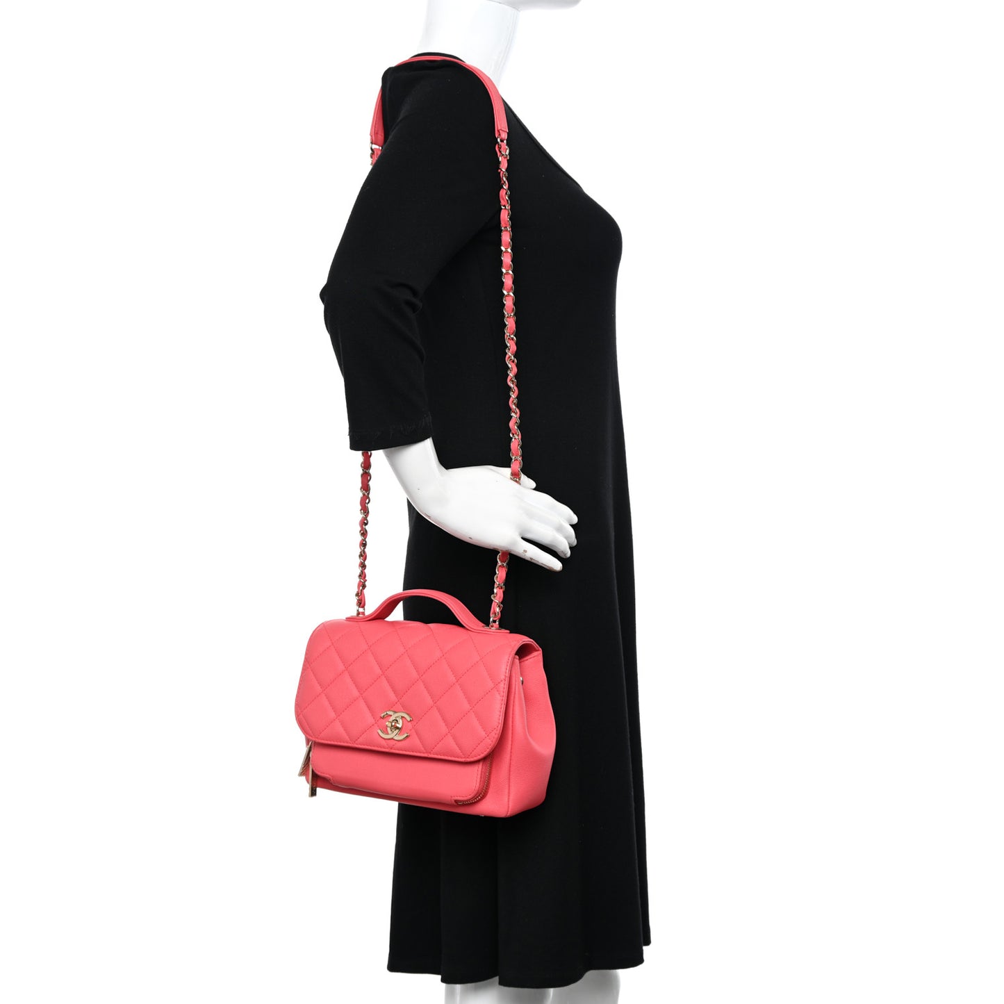Caviar Quilted Medium Business Affinity Flap Pink