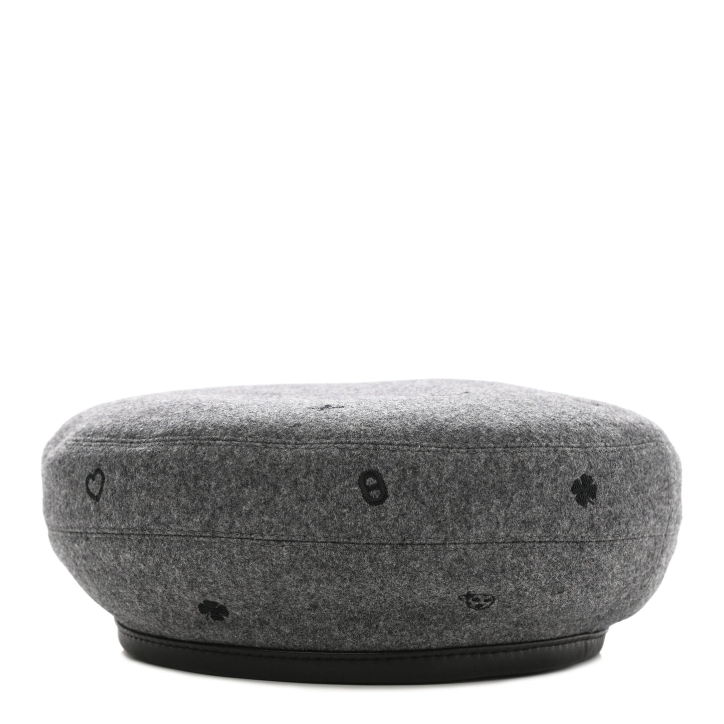 Cashmere Lambskin Saint-Honore Charms Beret 57 Charbon