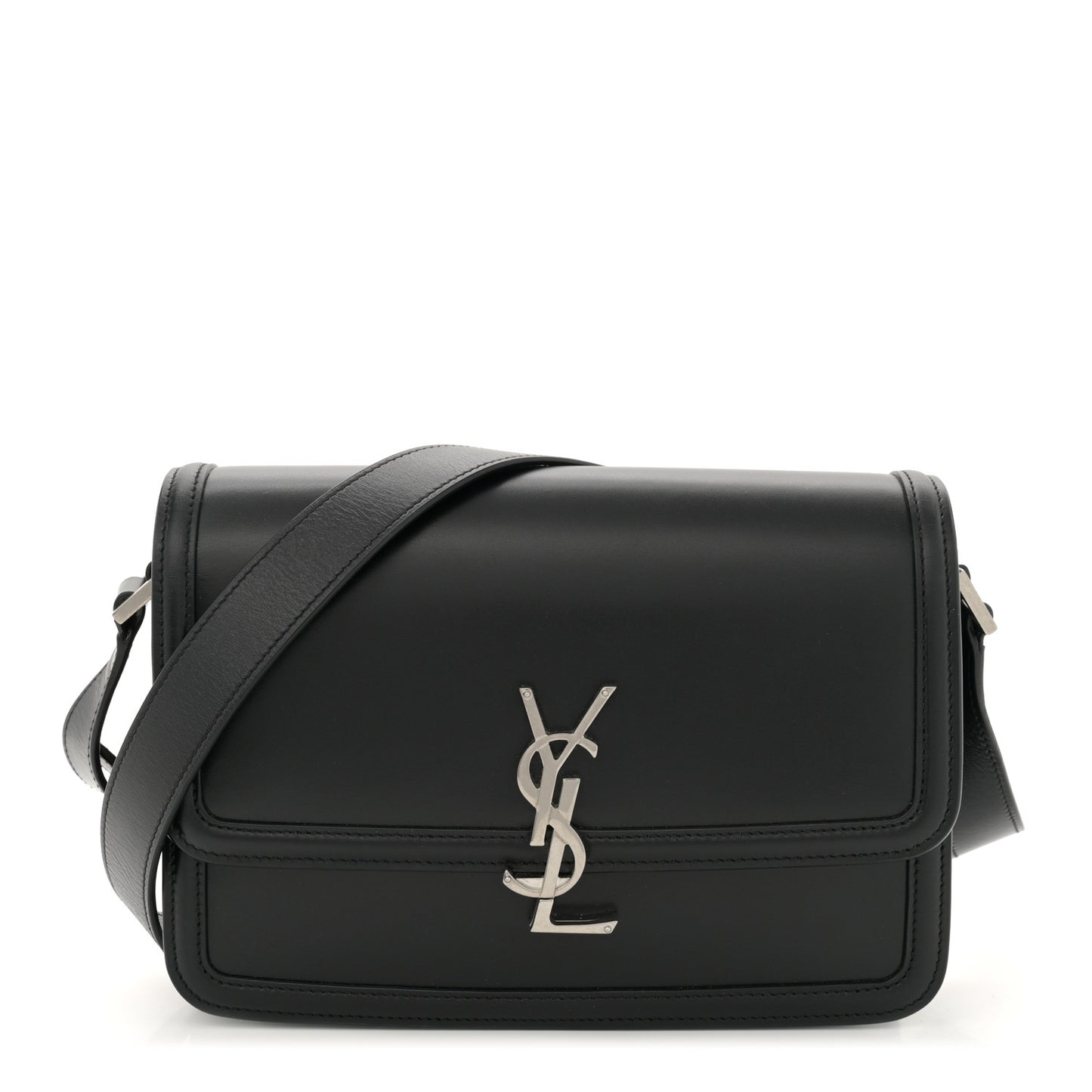 Box Calfskin Monogram Medium Solferino Satchel Black