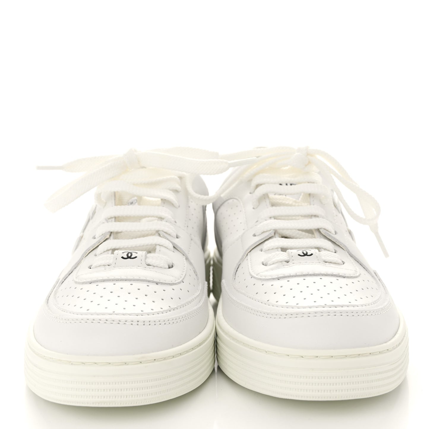 Calfskin CC Womens Sneakers 38 White