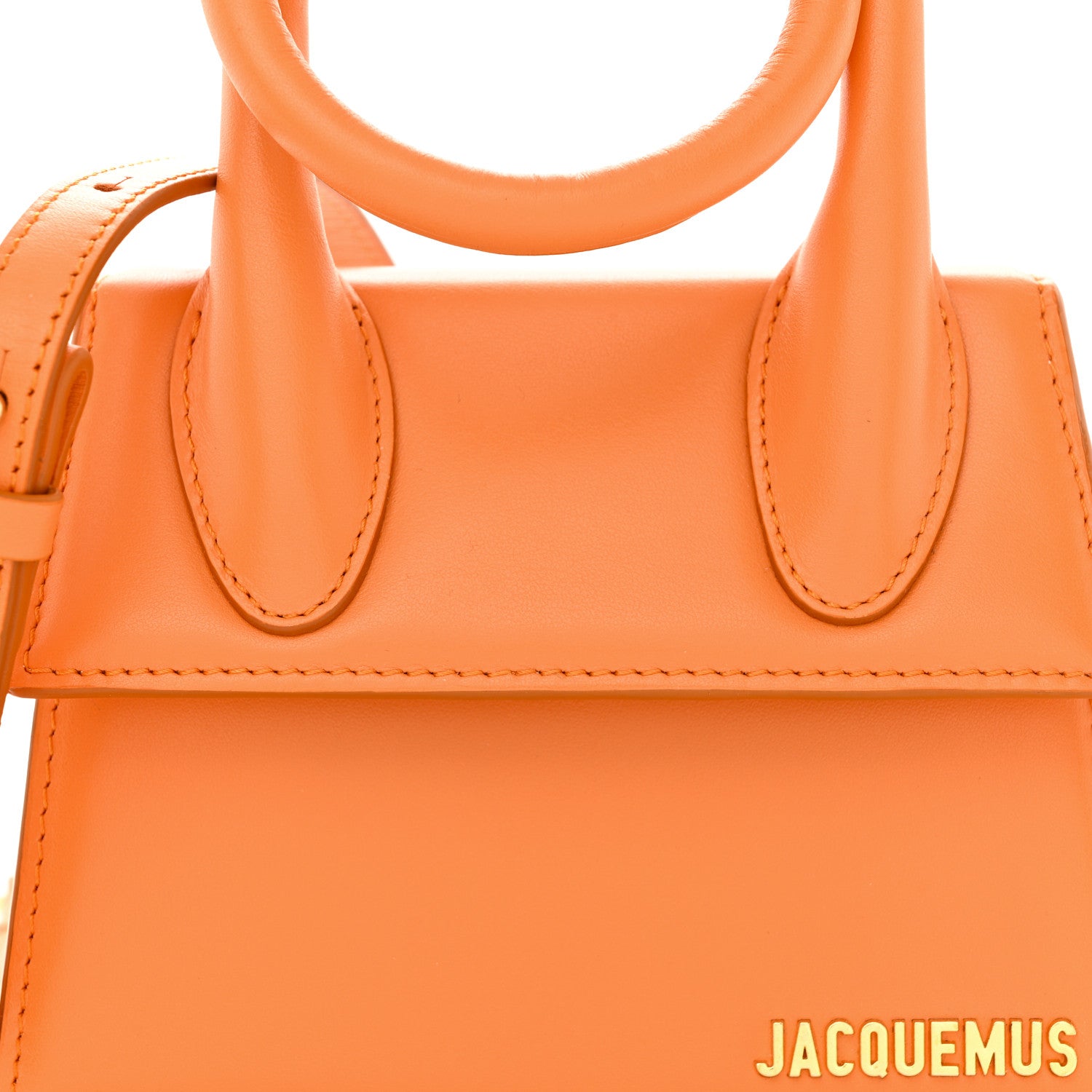 Jacquemus Smooth Calfskin Le Chiquito Noeud Orange 7 of 9