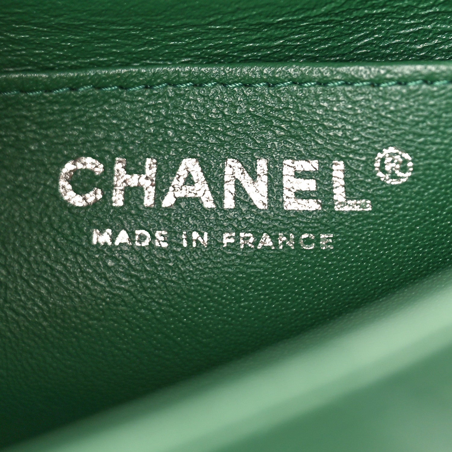 Chanel Lambskin Quilted Mini Rectangular Flap Dark Green 6 of 9