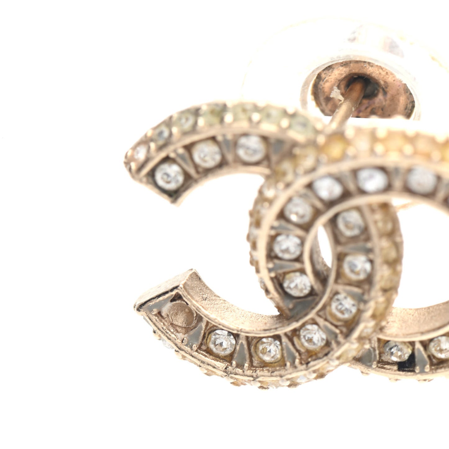 Crystal Timeless CC Earrings Light Gold