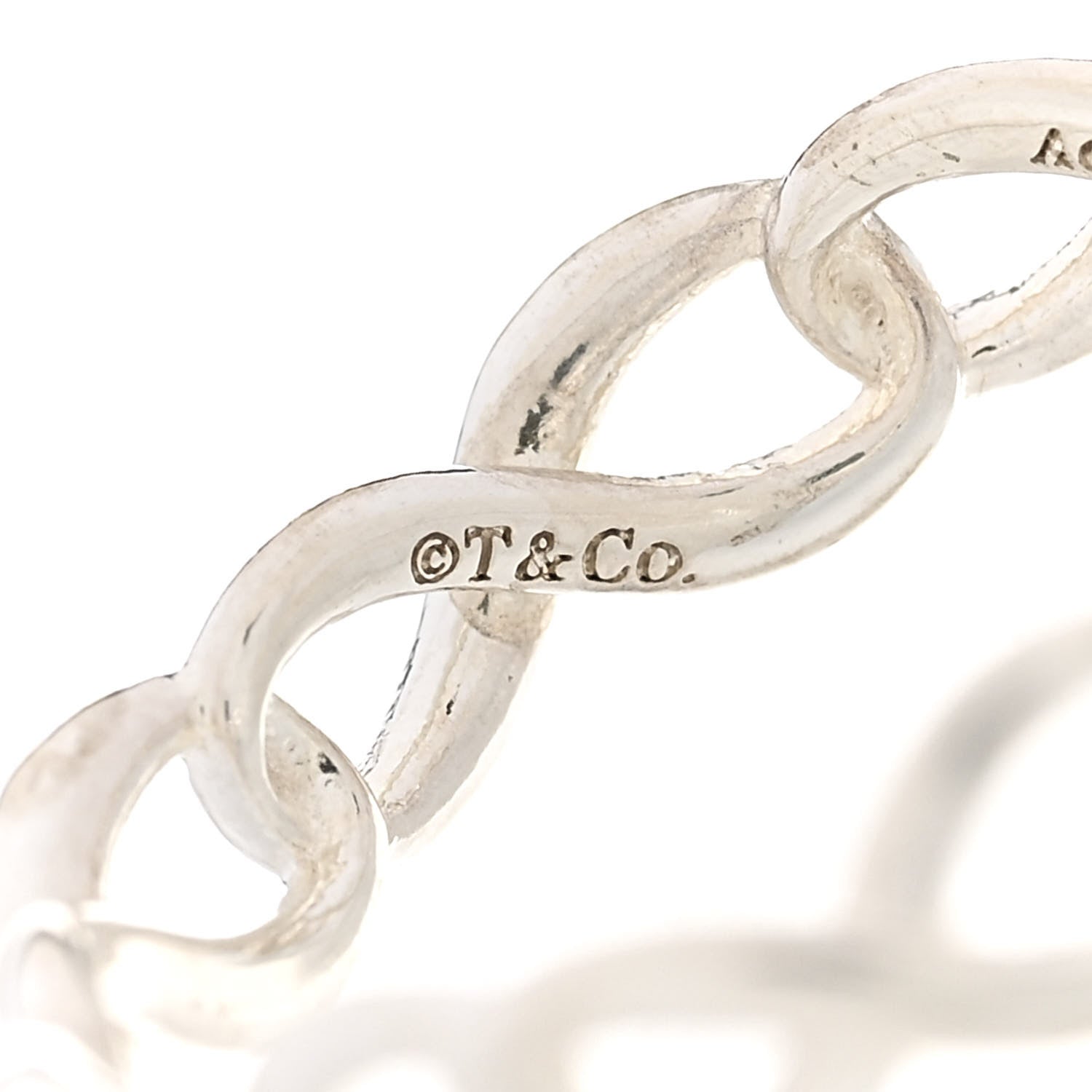 Tiffany Sterling Silver Narrow Infinity Band Ring 49 5 4 of 6