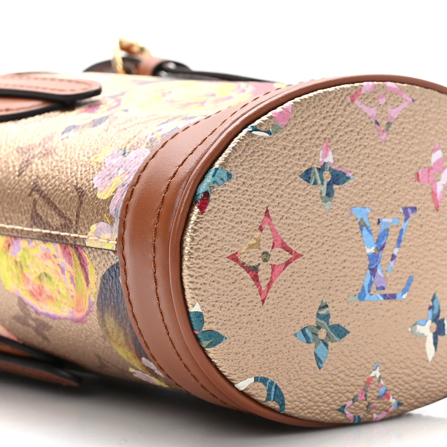 Metallic Monogram LV Garden Nano Bucket Bag Gold