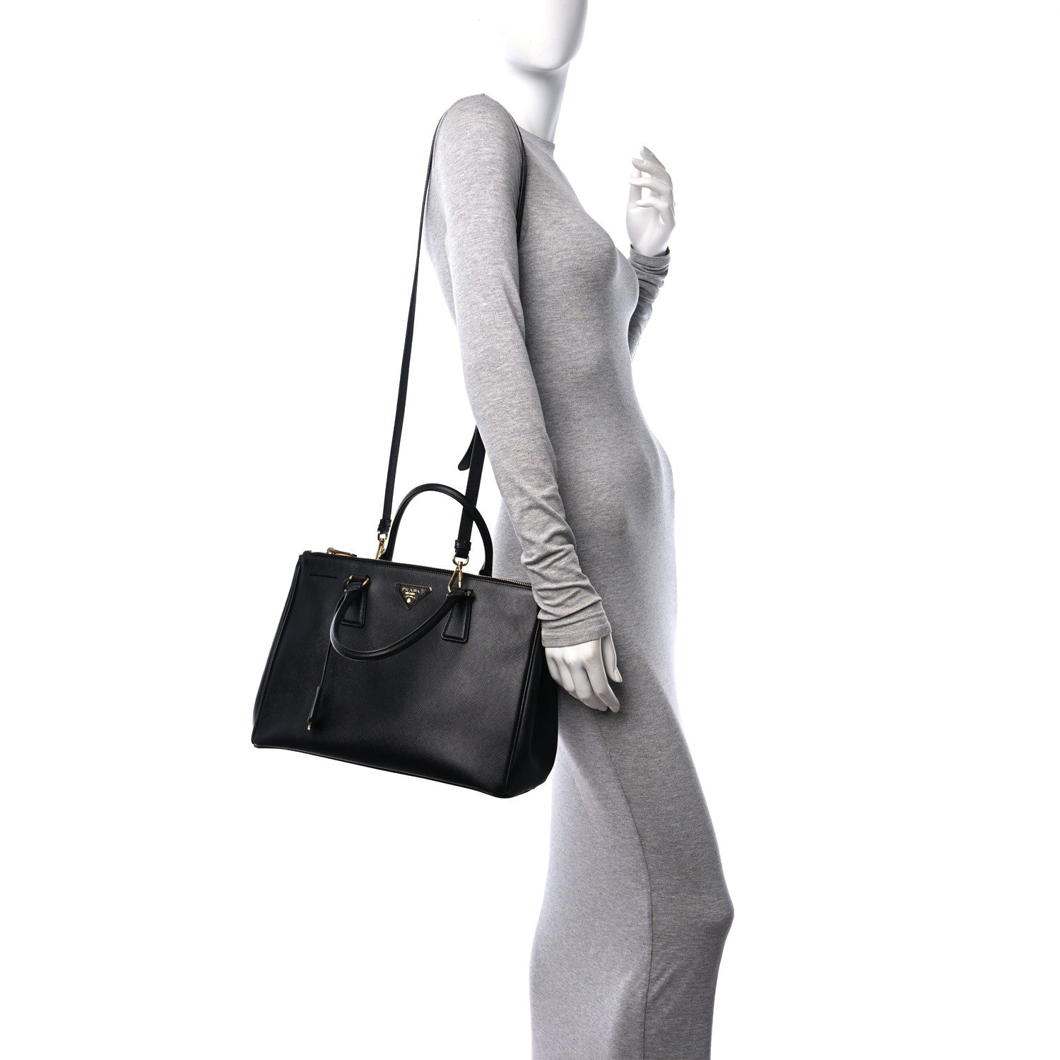 Prada Saffiano Medium Galleria Double Zip Tote Black 3 of 10