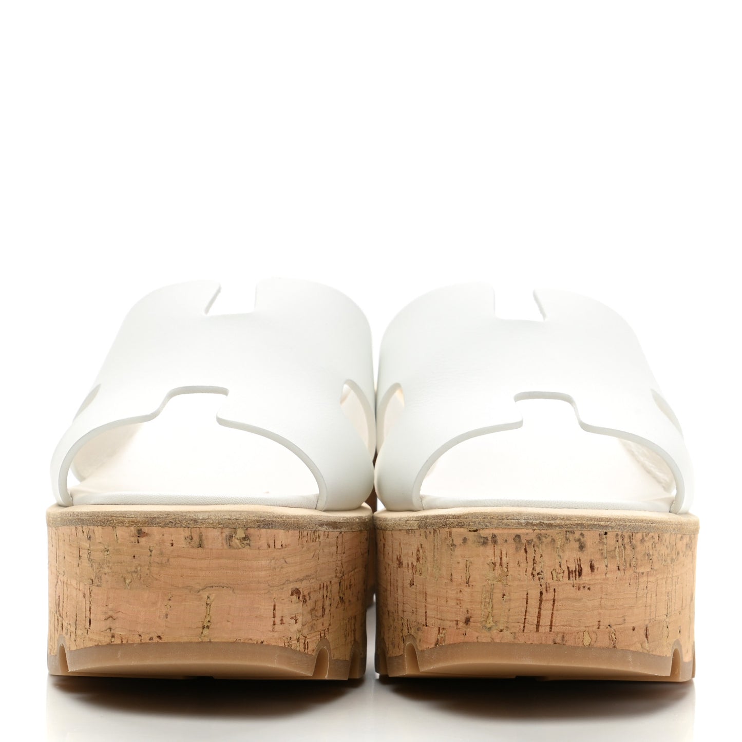 Calfskin Cork Eze 30 Sandals 37 White