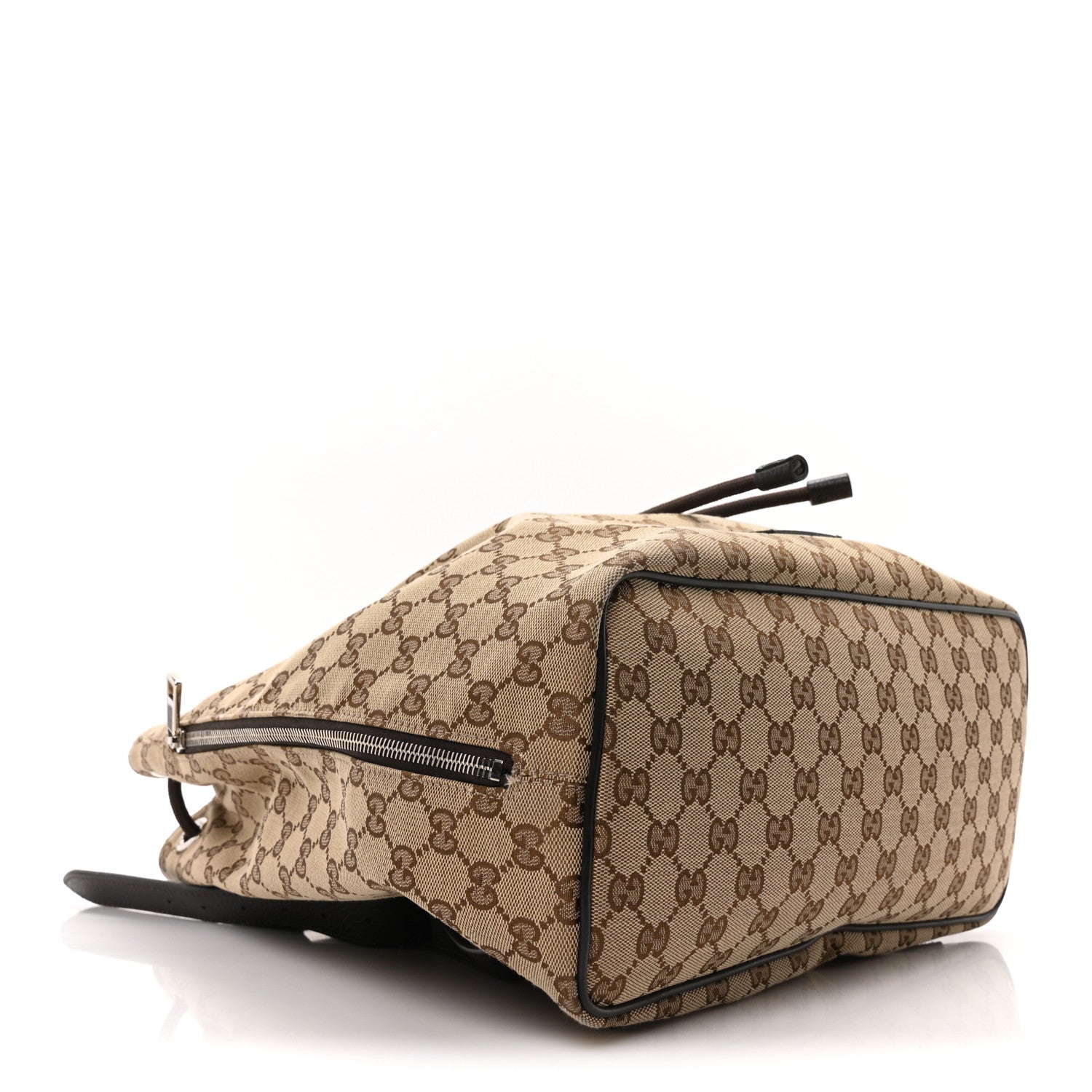 Gucci Monogram Dollar Calfskin O Drawstring Backpack Beige Ebony Testa di Moro Dark Chocolate 4 of 10