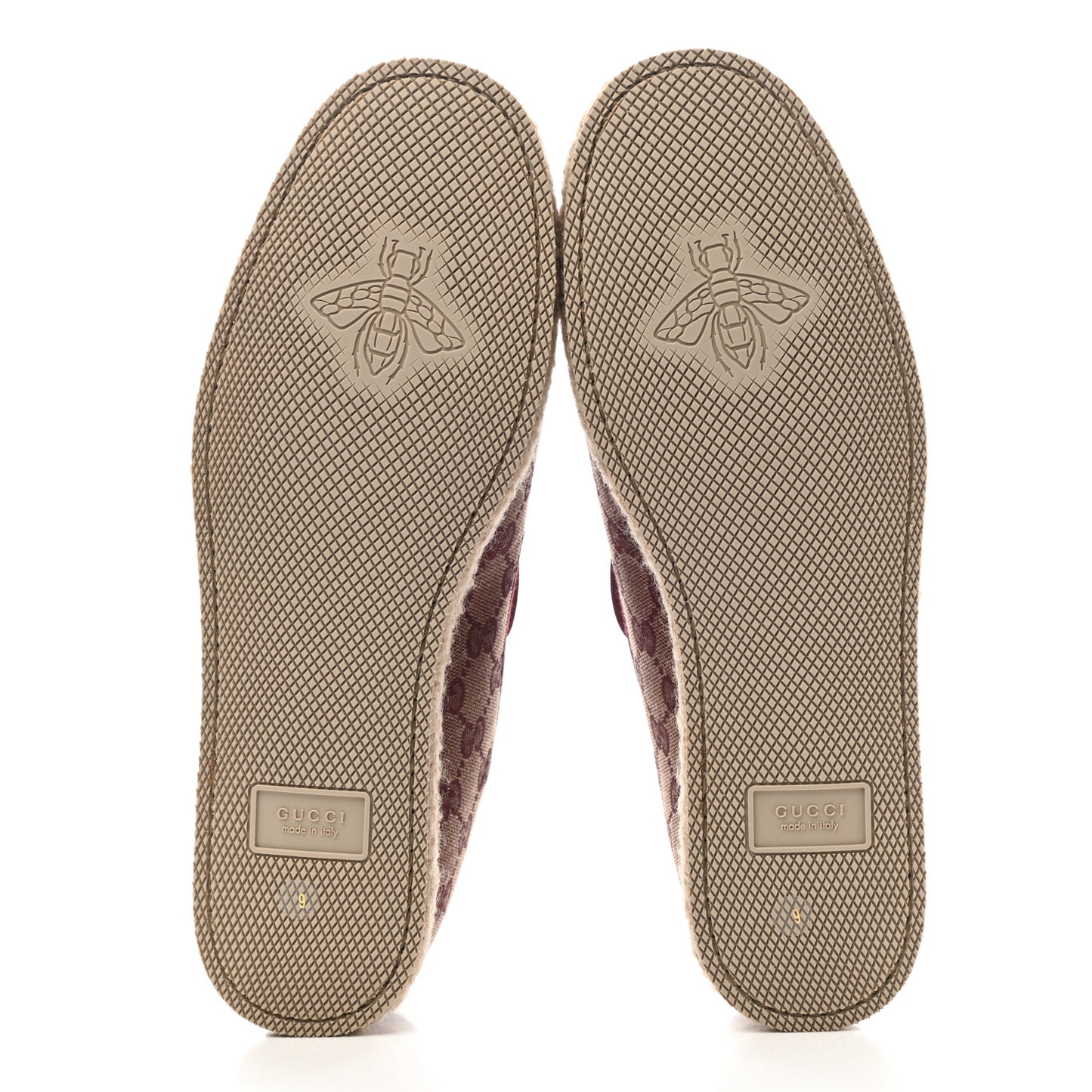 Canvas GG Monogram Mens Fria Horsebit Loafers 9 Sahara Rubino