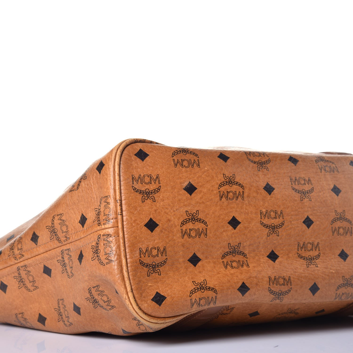 MCM Visetos Shopping Tote Cognac 7 of 9