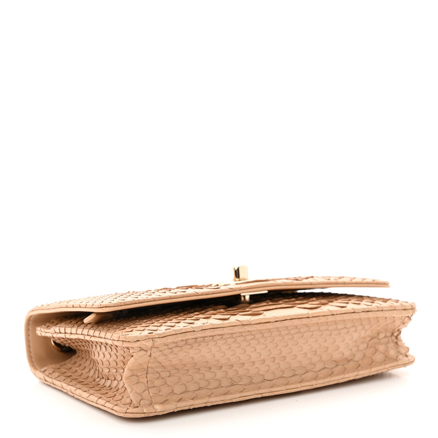 Chanel Snakeskin Wallet On Chain WOC Beige 4 of 11