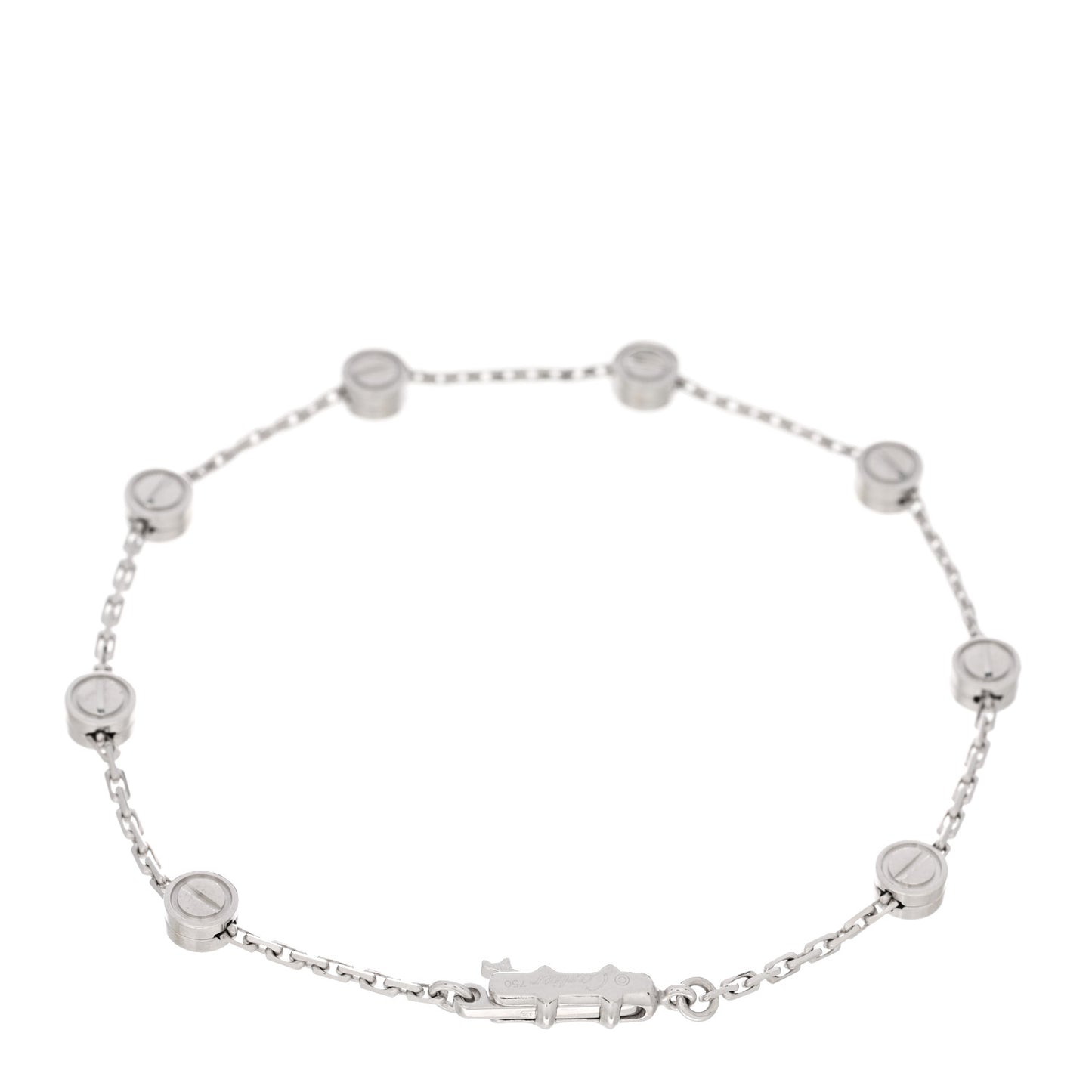 18K White Gold LOVE Station bracelet