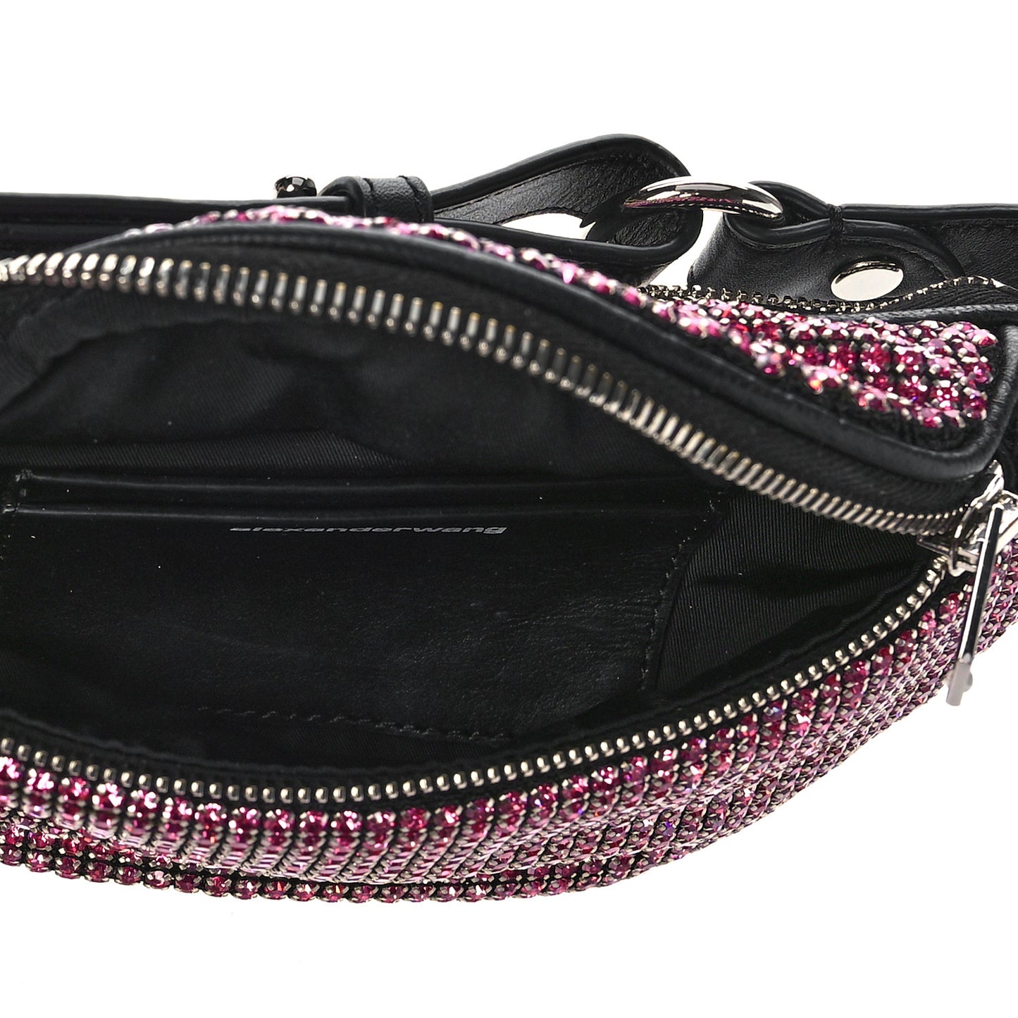 Rhinestone Mesh Mini Attica Belt Bag Prism Pink