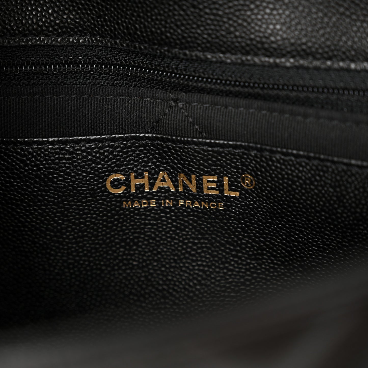 Caviar Quilted CC Large Flap Black